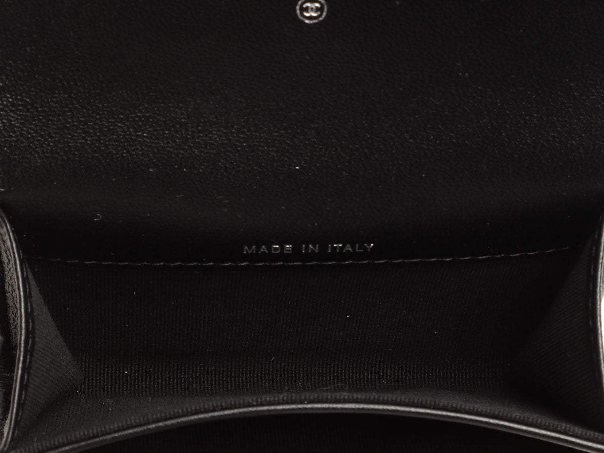 Chanel So Black Quilted Lambskin Flap Card Holder
