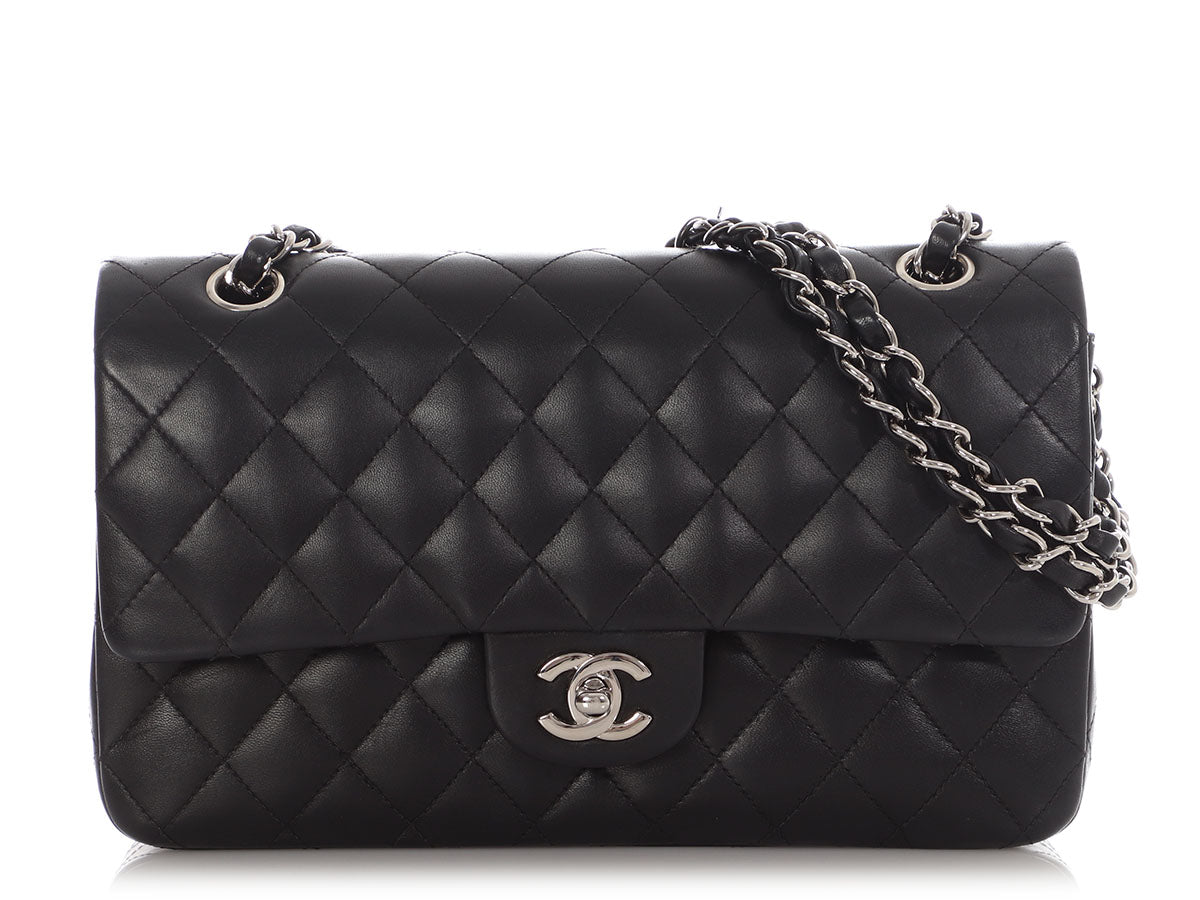 Chanel Medium Black Quilted Lambskin Classic Double Flap