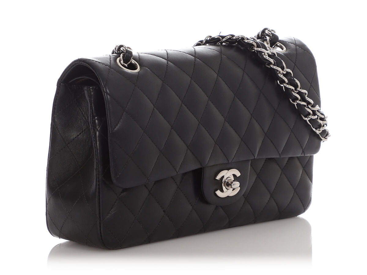 Chanel Medium Black Quilted Lambskin Classic Double Flap