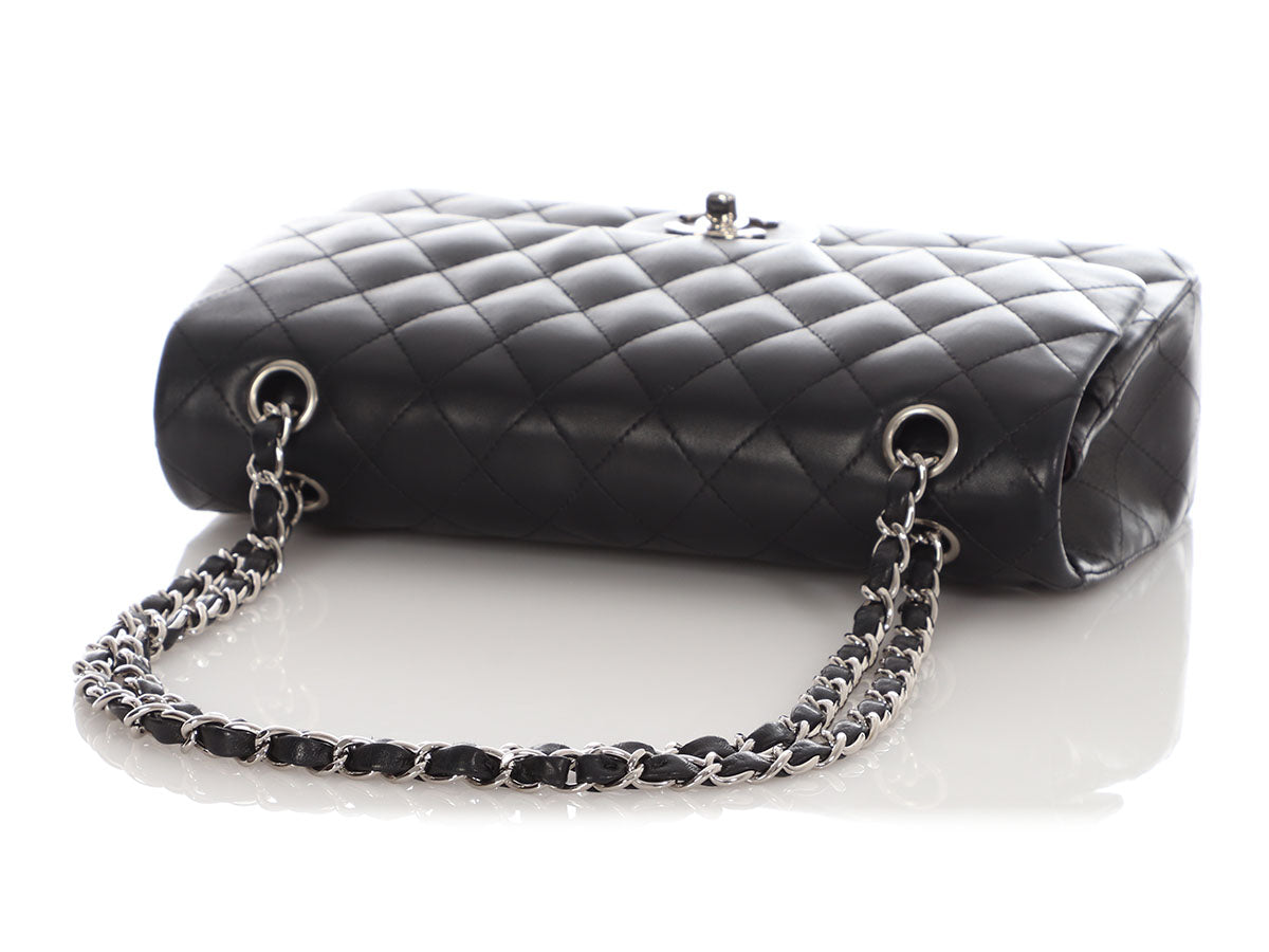 Chanel Medium Black Quilted Lambskin Classic Double Flap