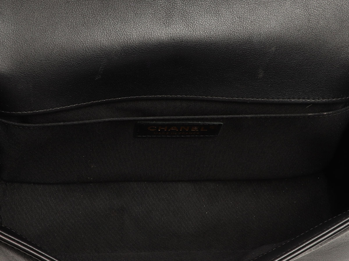 Chanel Old Medium Black Quilted Calfskin Boy Bag