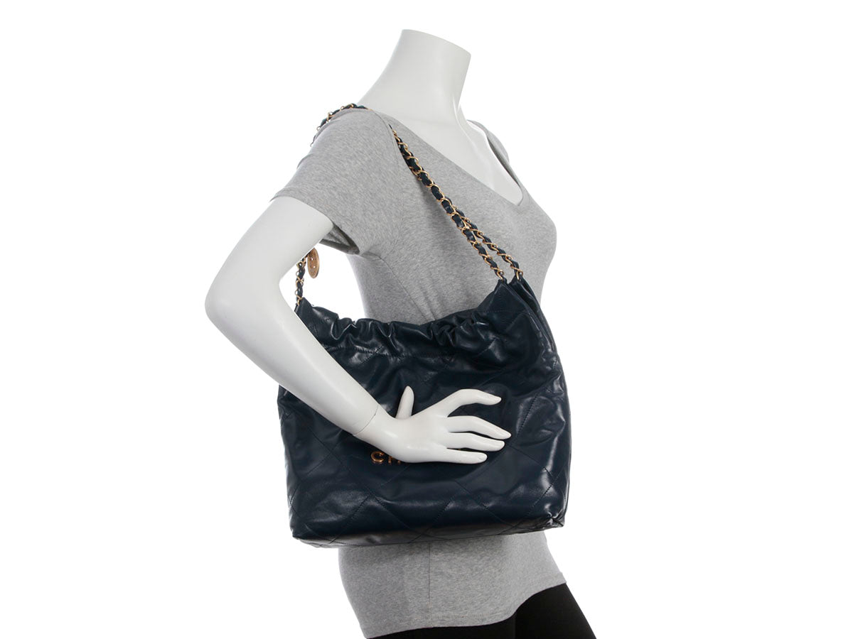 Chanel Small Navy Quilted Calfskin 22