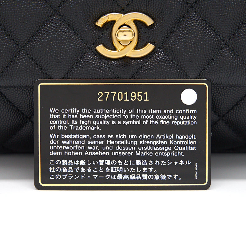 Chanel Caviar Quilted Mini Coco Handle Flap Black with