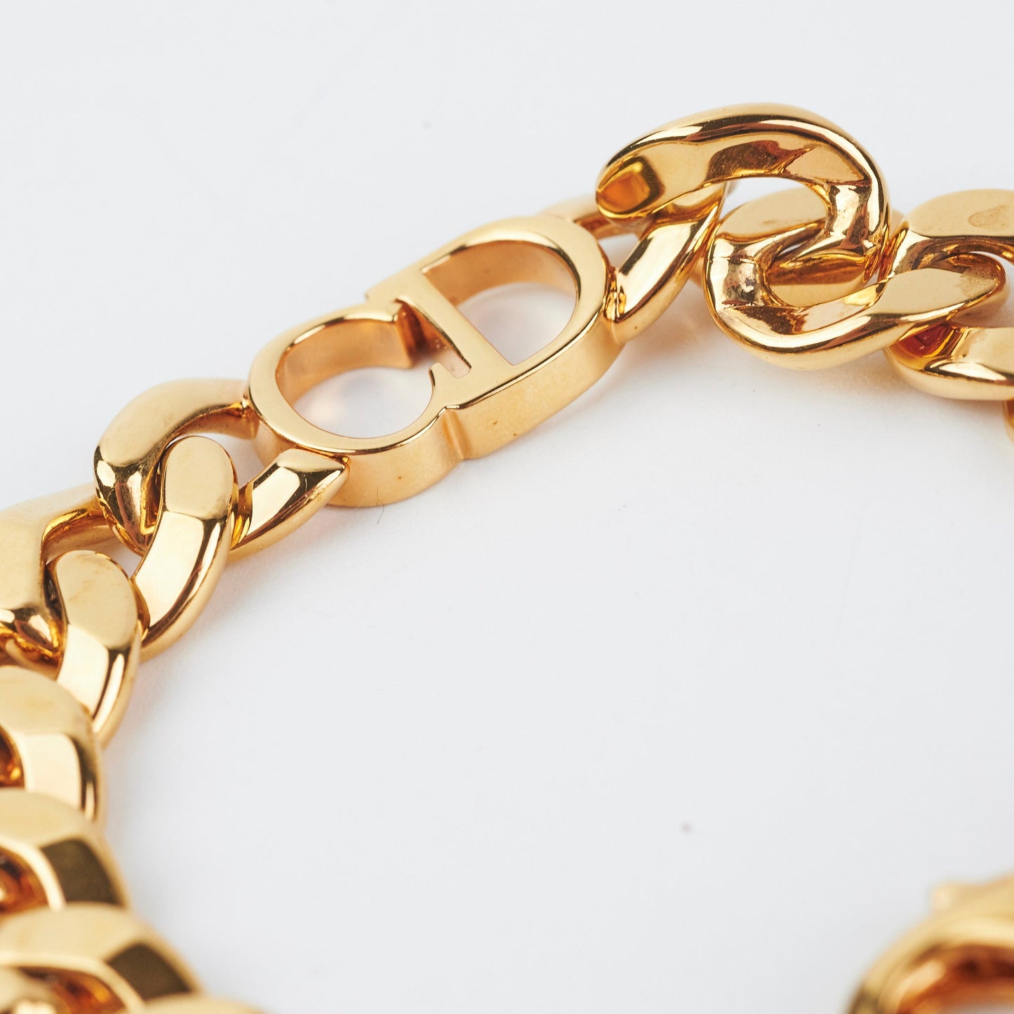 Christian Dior Gold CD Logo Chain Bracelet