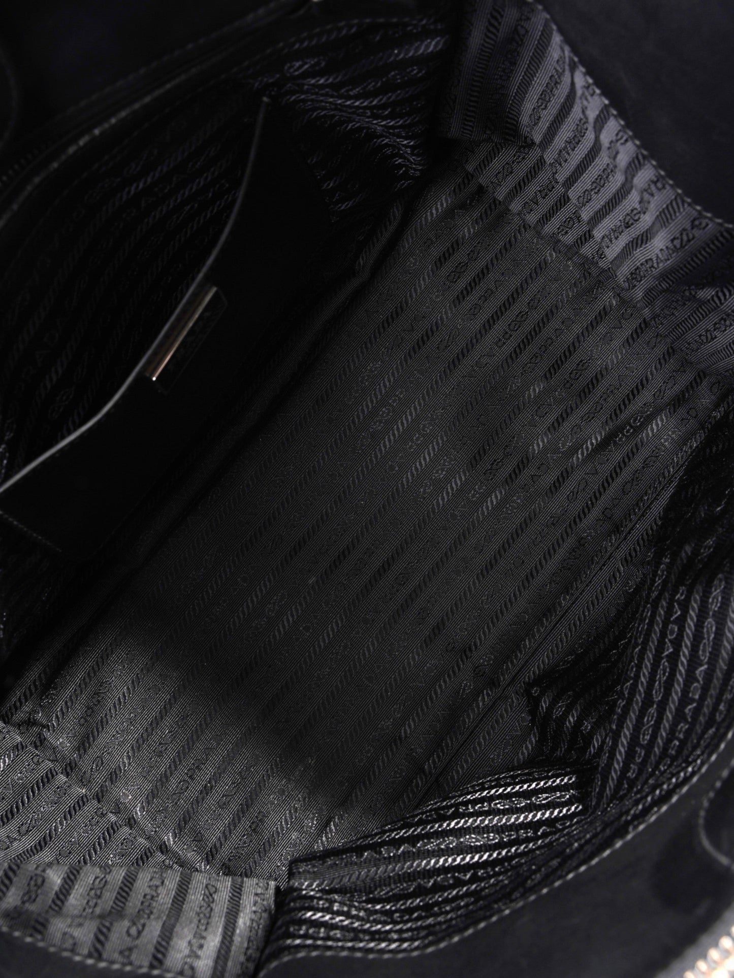 Prada Twin Pocket Tote Black Leather Medium