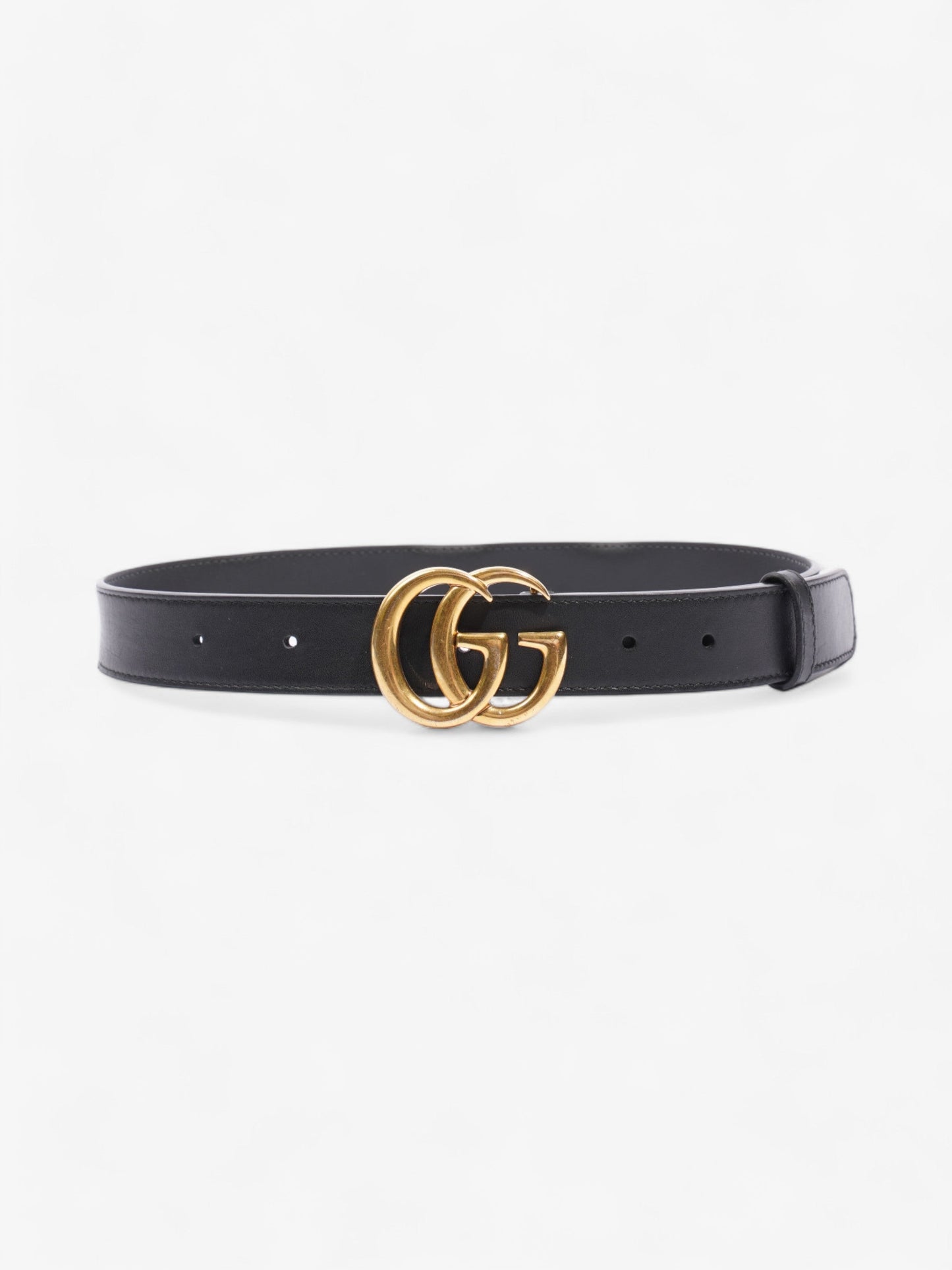Gucci GG Marmont Thin Belt Black Leather 70cm / 28"