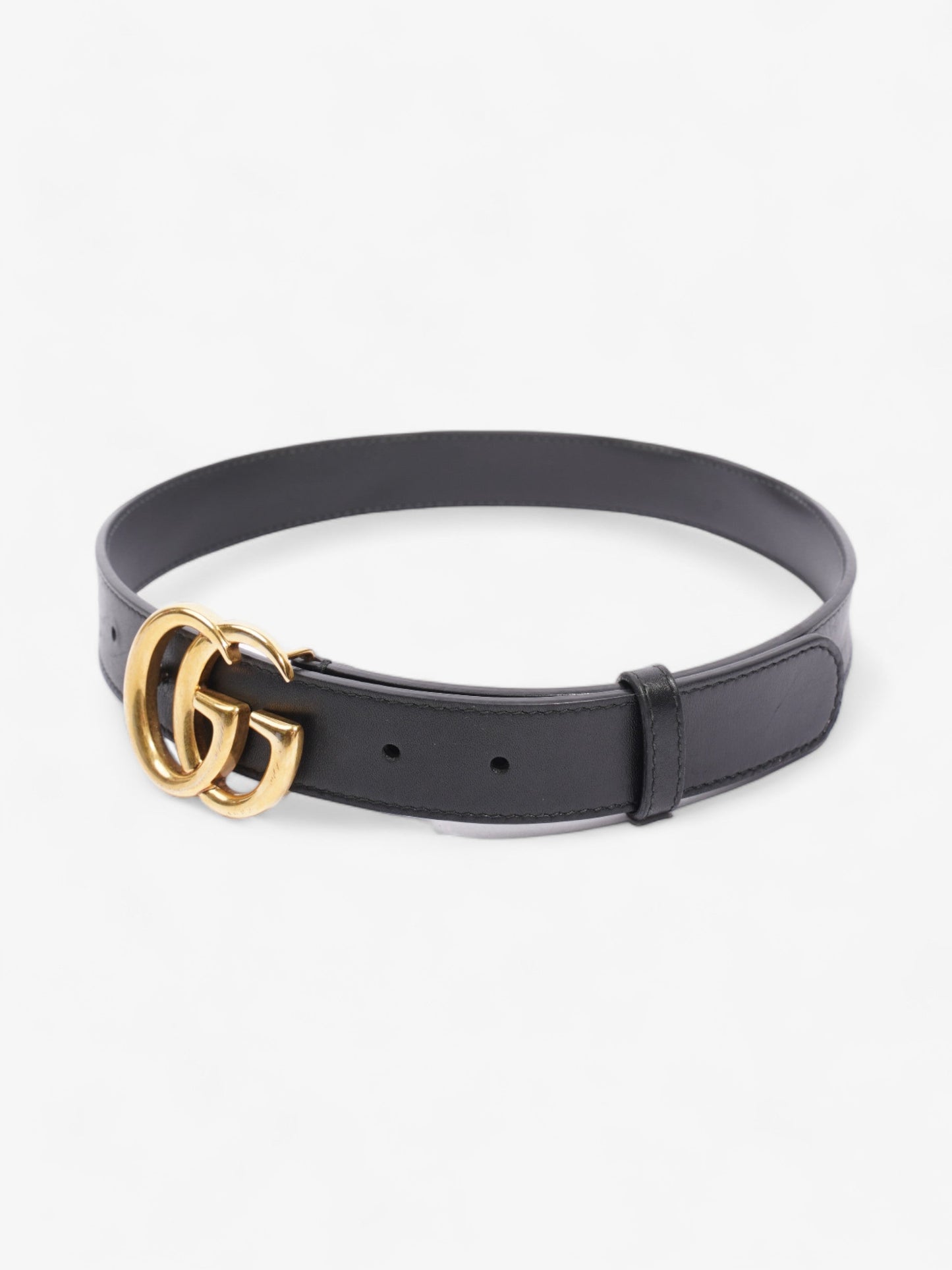 Gucci GG Marmont Thin Belt Black Leather 70cm / 28"