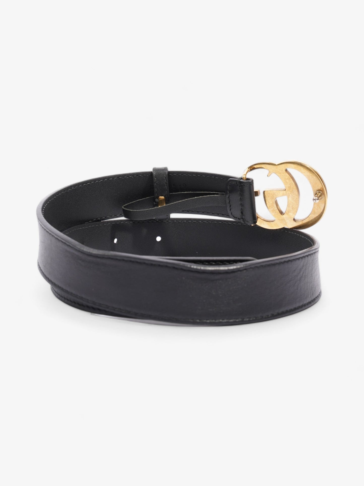Gucci GG Marmont Thin Belt Black Leather 70cm / 28"