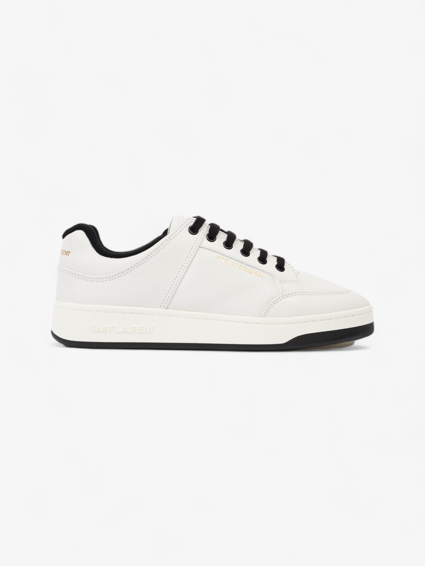 Saint Laurent SL 61/ Perforated Sneakers White / Black Leather EU 43 UK 9