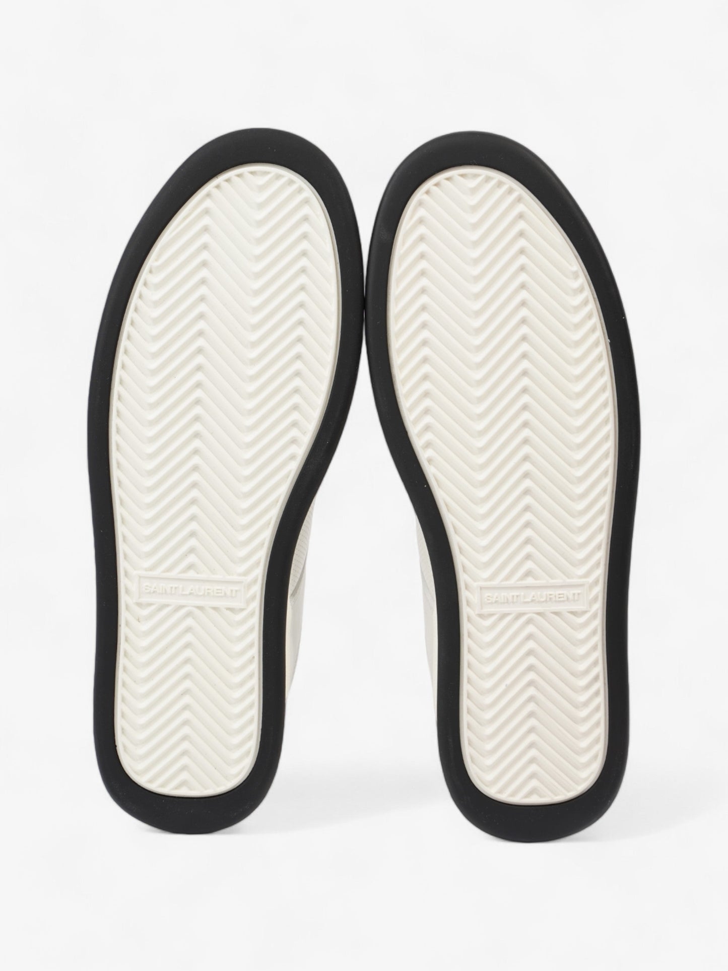 Saint Laurent SL 61/ Perforated Sneakers White / Black Leather EU 43 UK 9