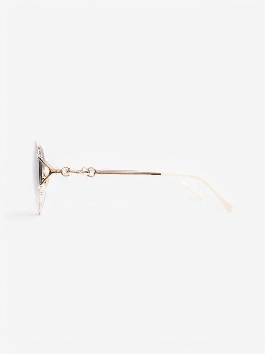 Gucci Horsebit Sunglasses Cream Base Metal