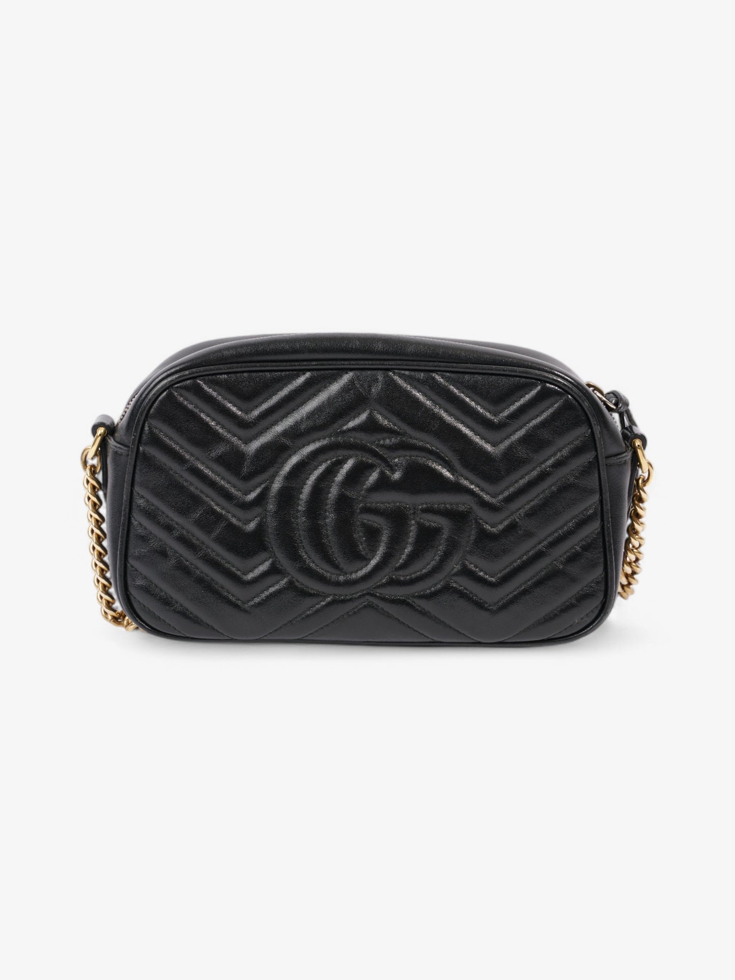 Gucci Marmont Zip Black Matelasse Leather Small