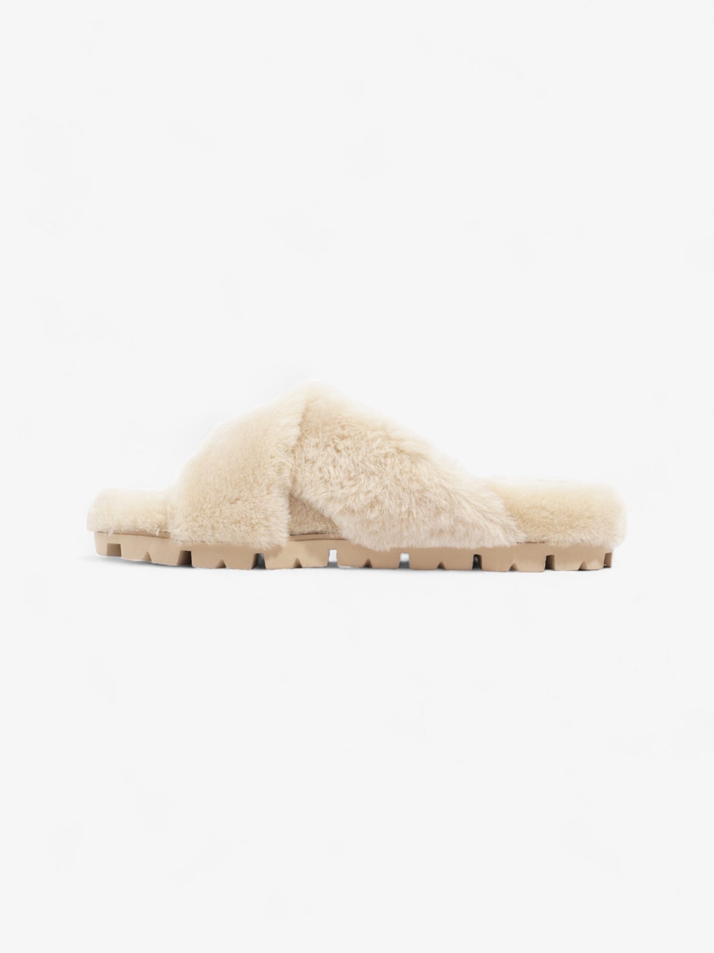 Prada Shearling Sandals Beige Shearling EU 40 UK 7