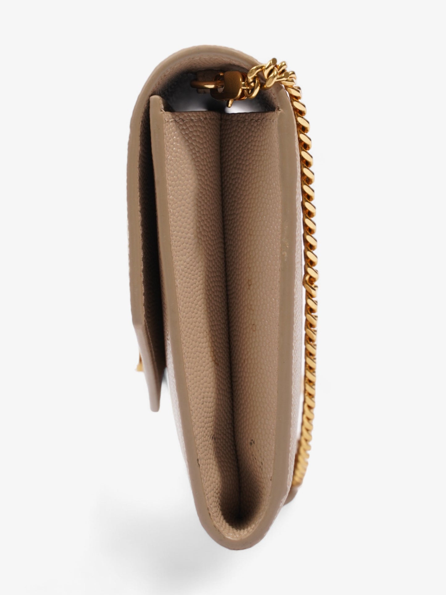 Saint Laurent Uptown Chain Wallet Nude Leather