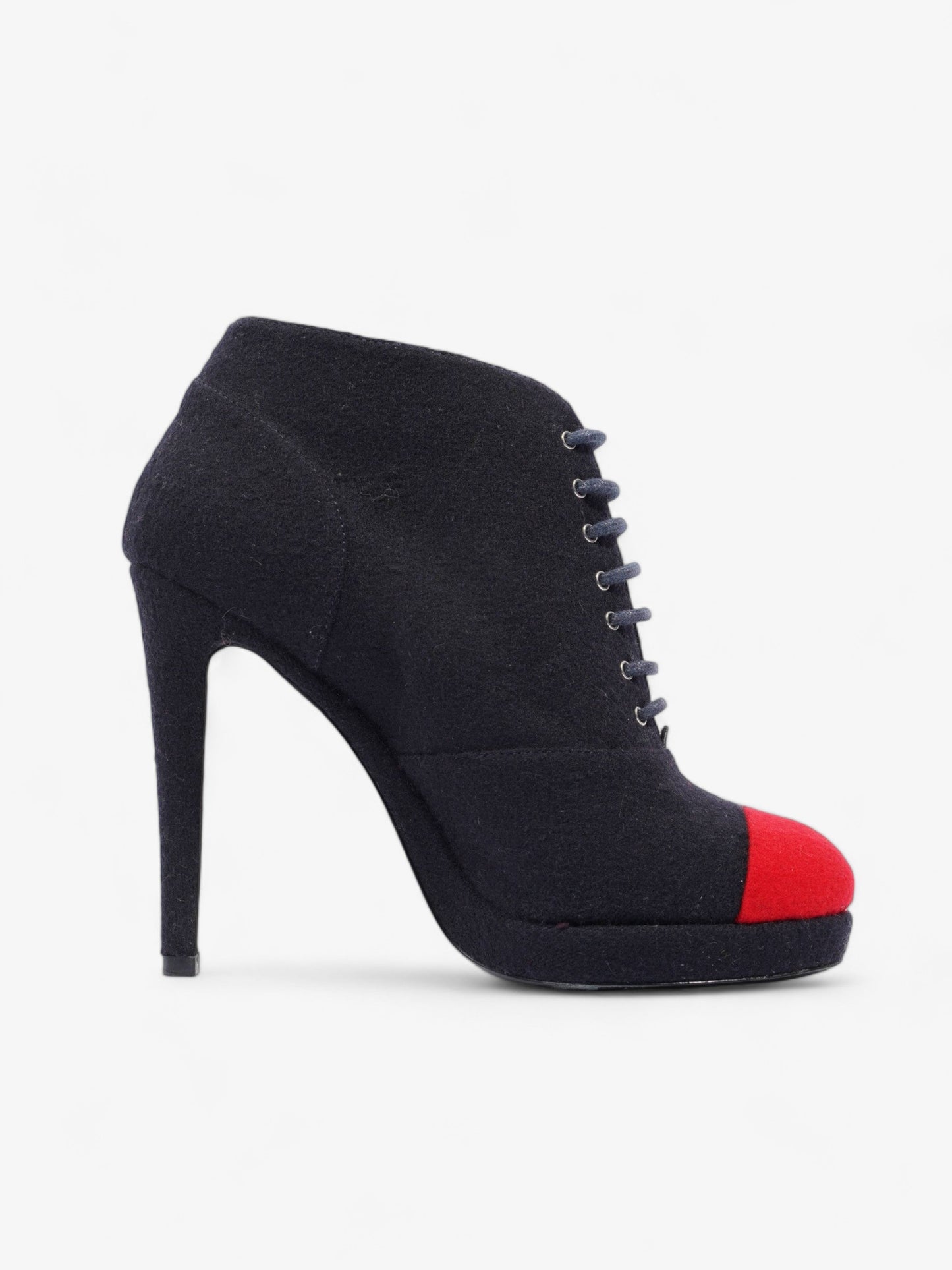 Chanel Short Boots Navy / Red Fabric EU 38 UK 5