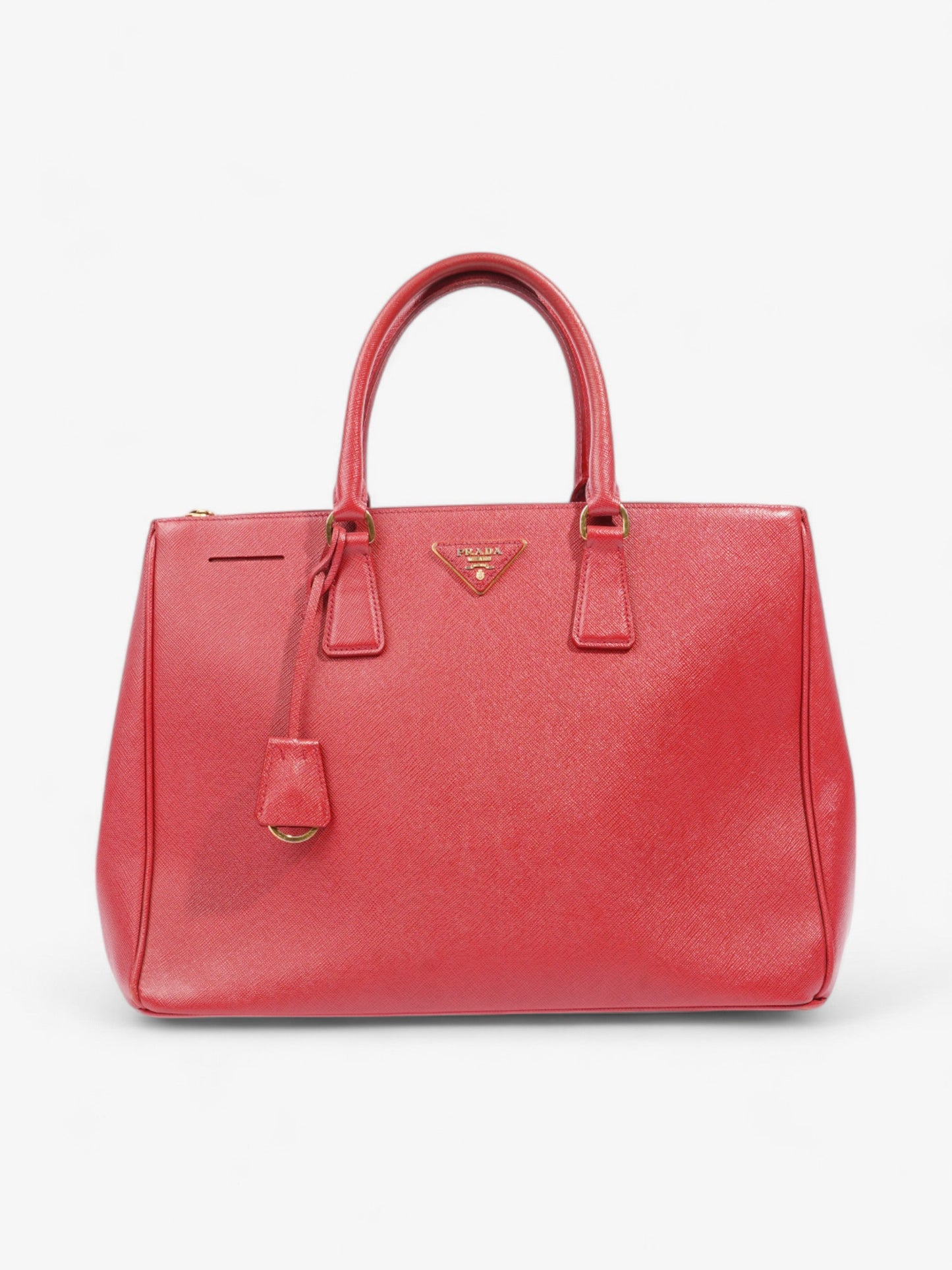 Prada Galleria Double Zip Tote Red Saffiano Leather Large