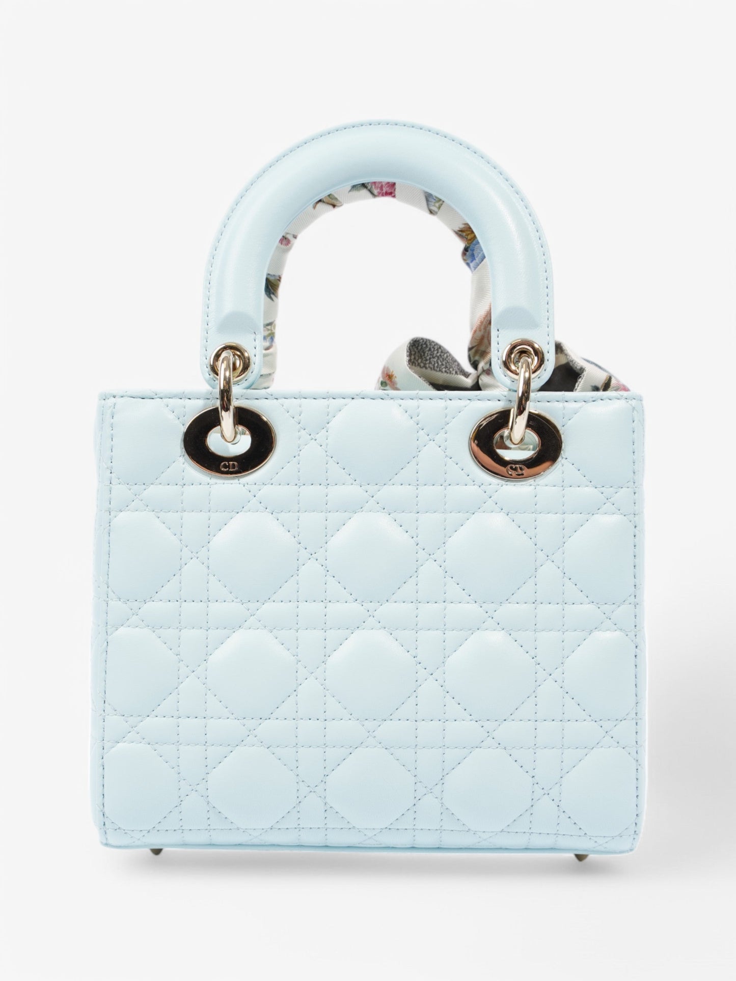 Christian Dior Lady Dior Pale Blue Lambskin Leather Small