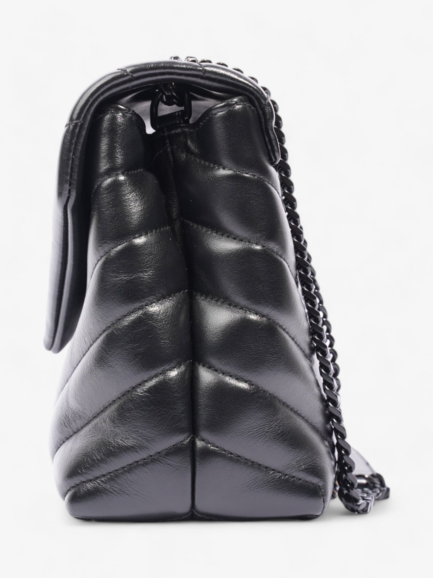 Saint Laurent Loulou Black Calfskin Leather Small