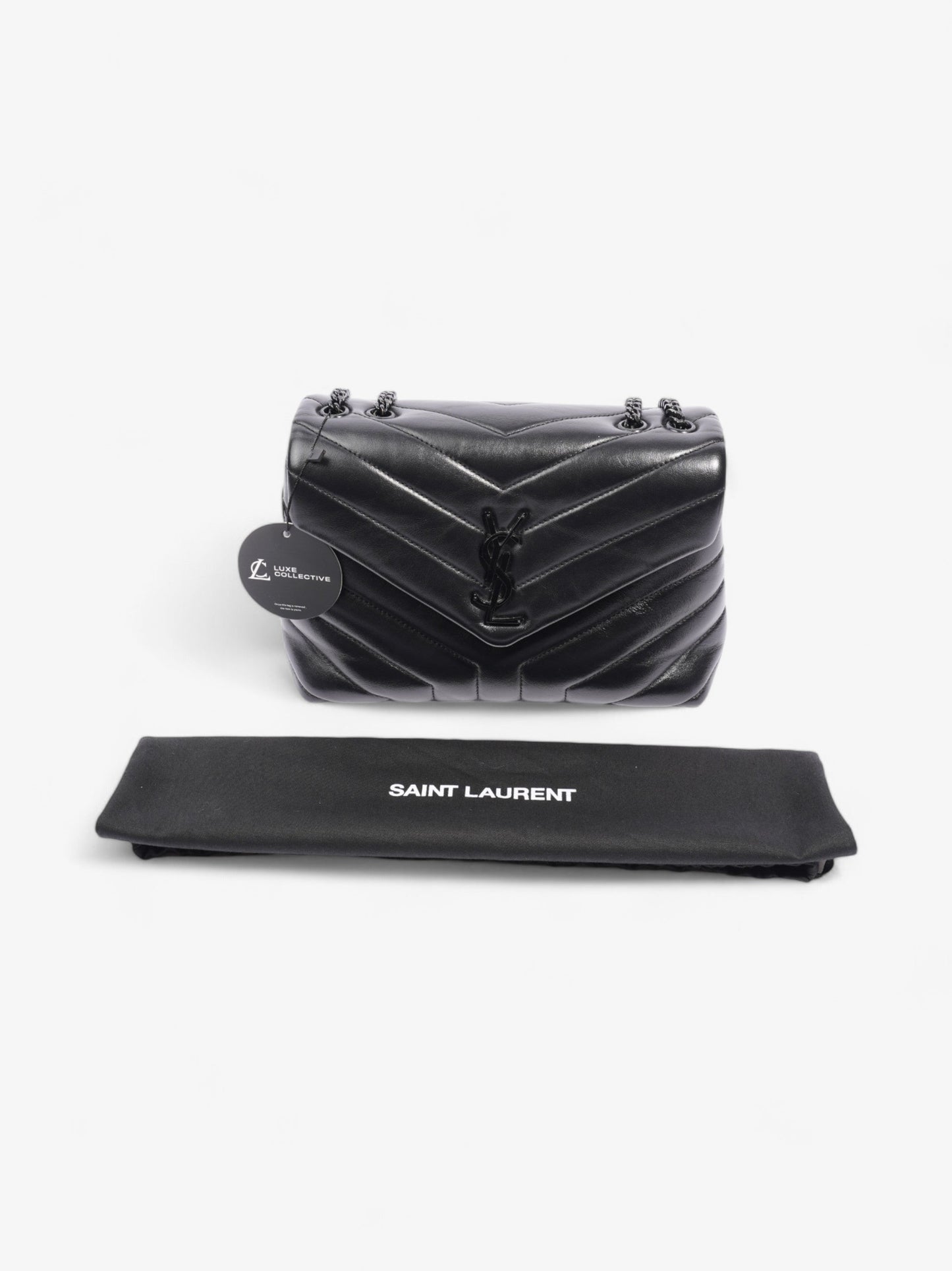 Saint Laurent Loulou Black Calfskin Leather Small