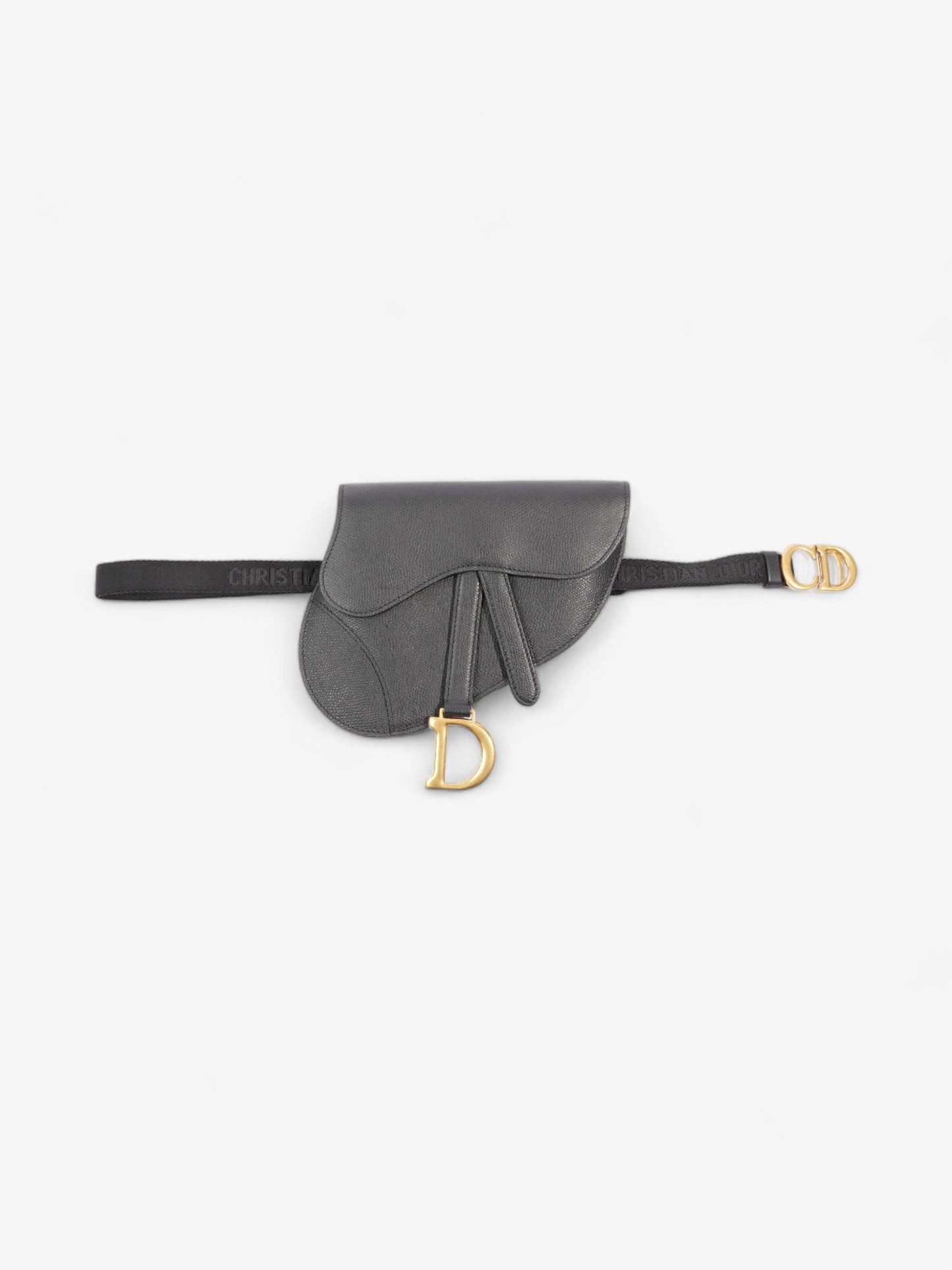 Christian Dior Saddle Belt Bag Black Leather