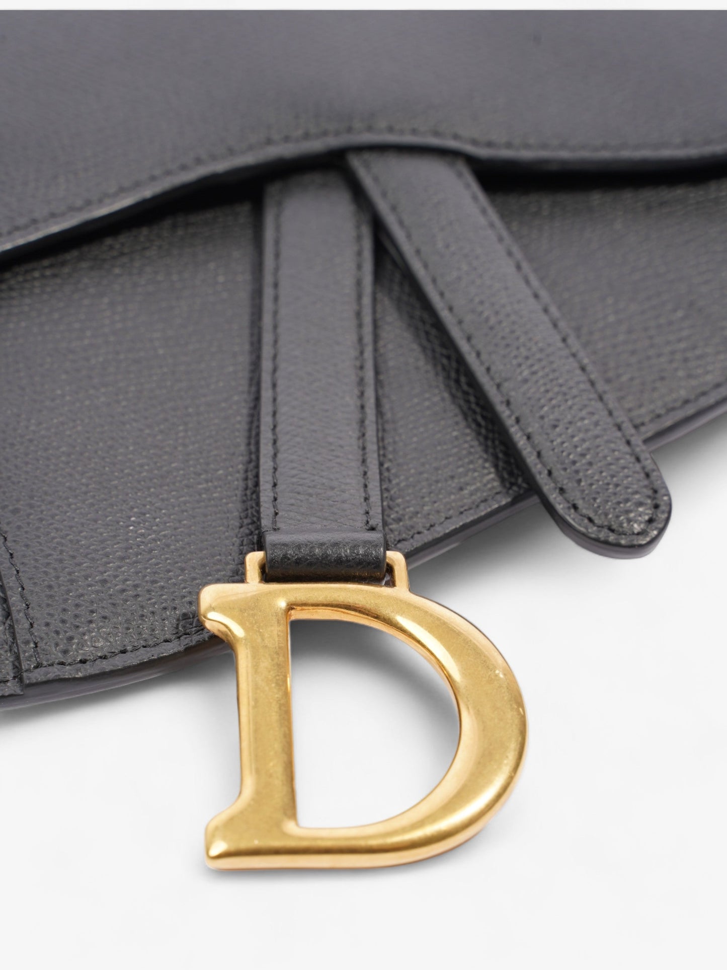 Christian Dior Saddle Belt Bag Black Leather