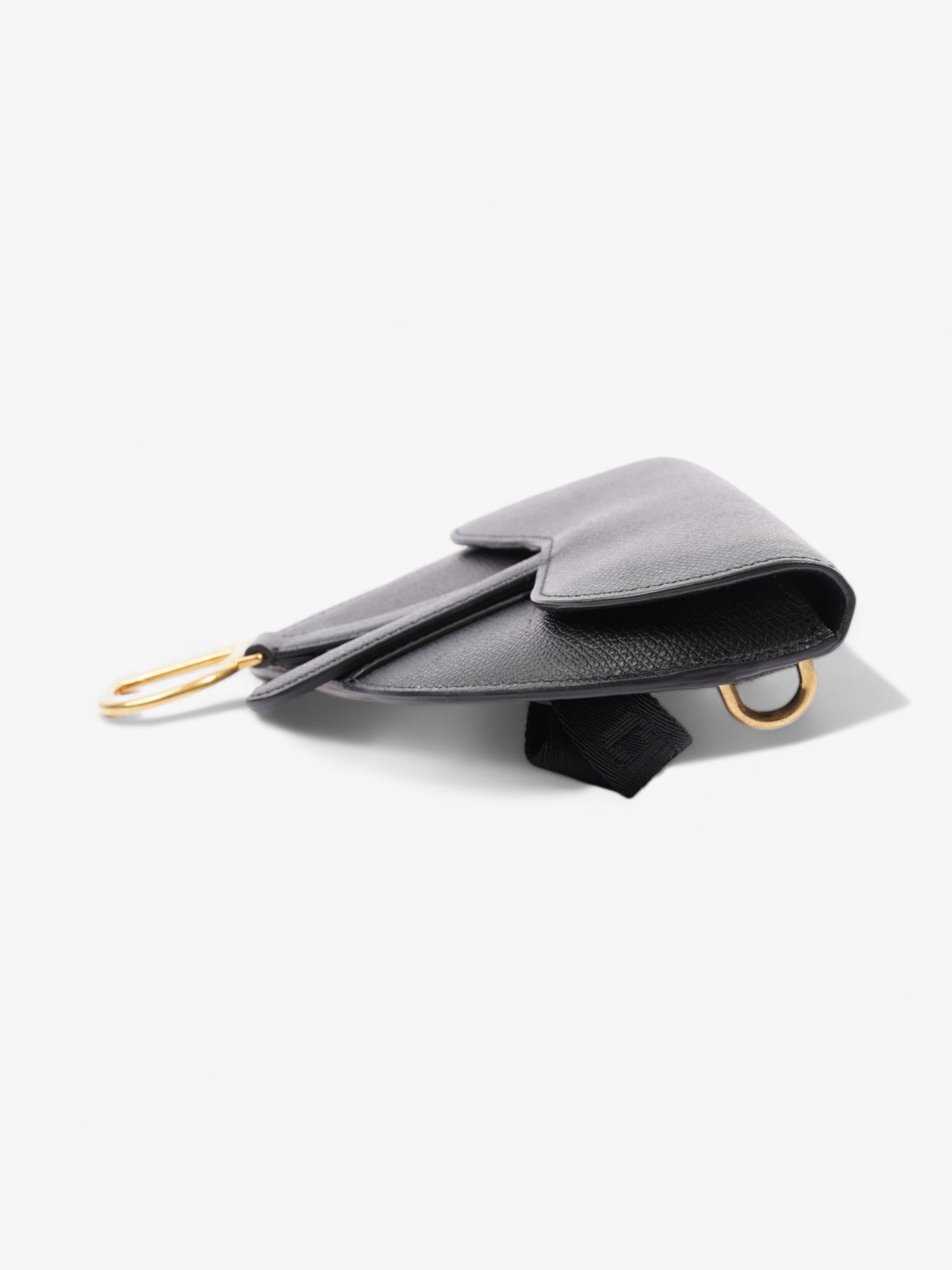 Christian Dior Saddle Belt Bag Black Leather