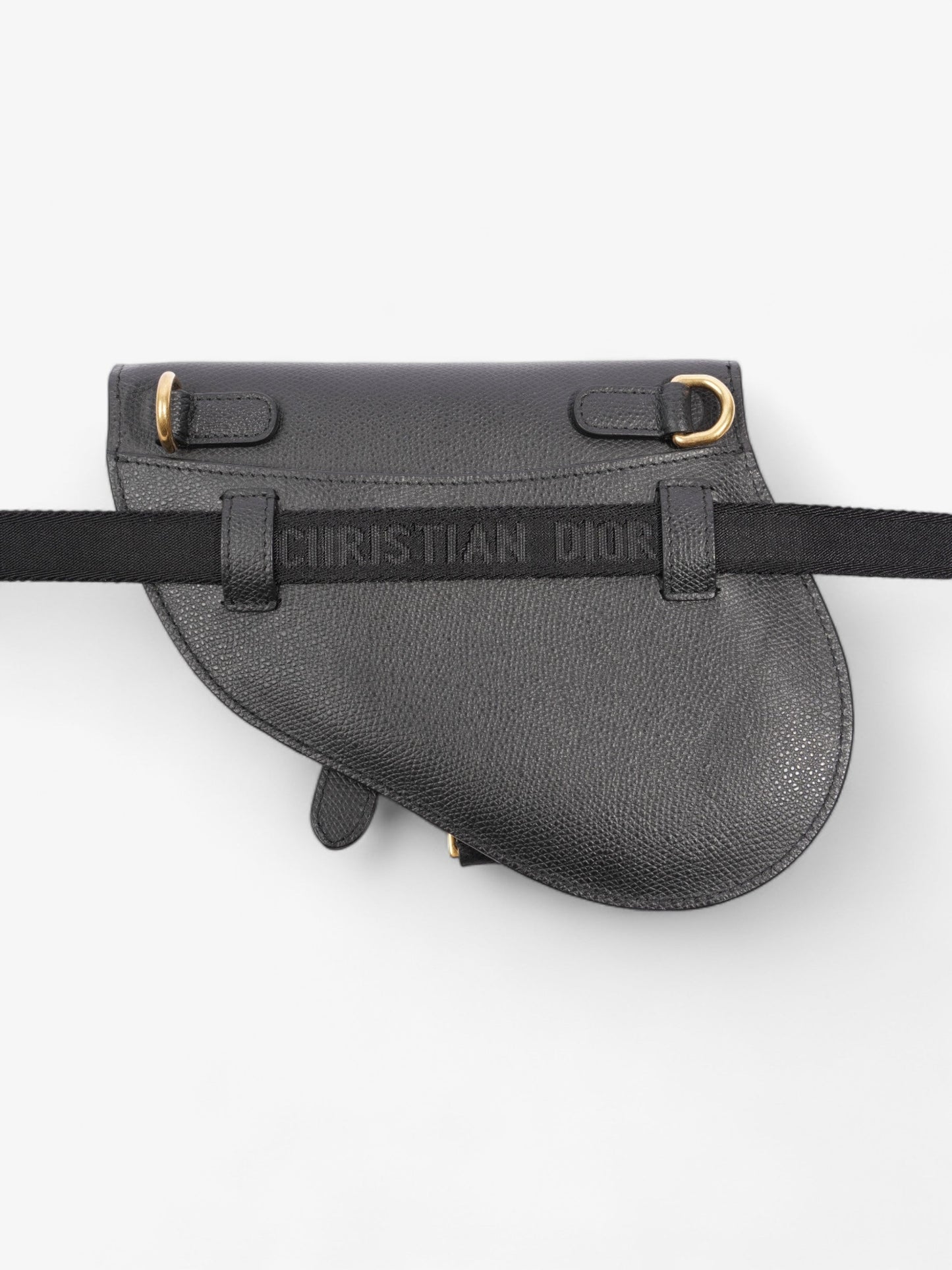 Christian Dior Saddle Belt Bag Black Leather