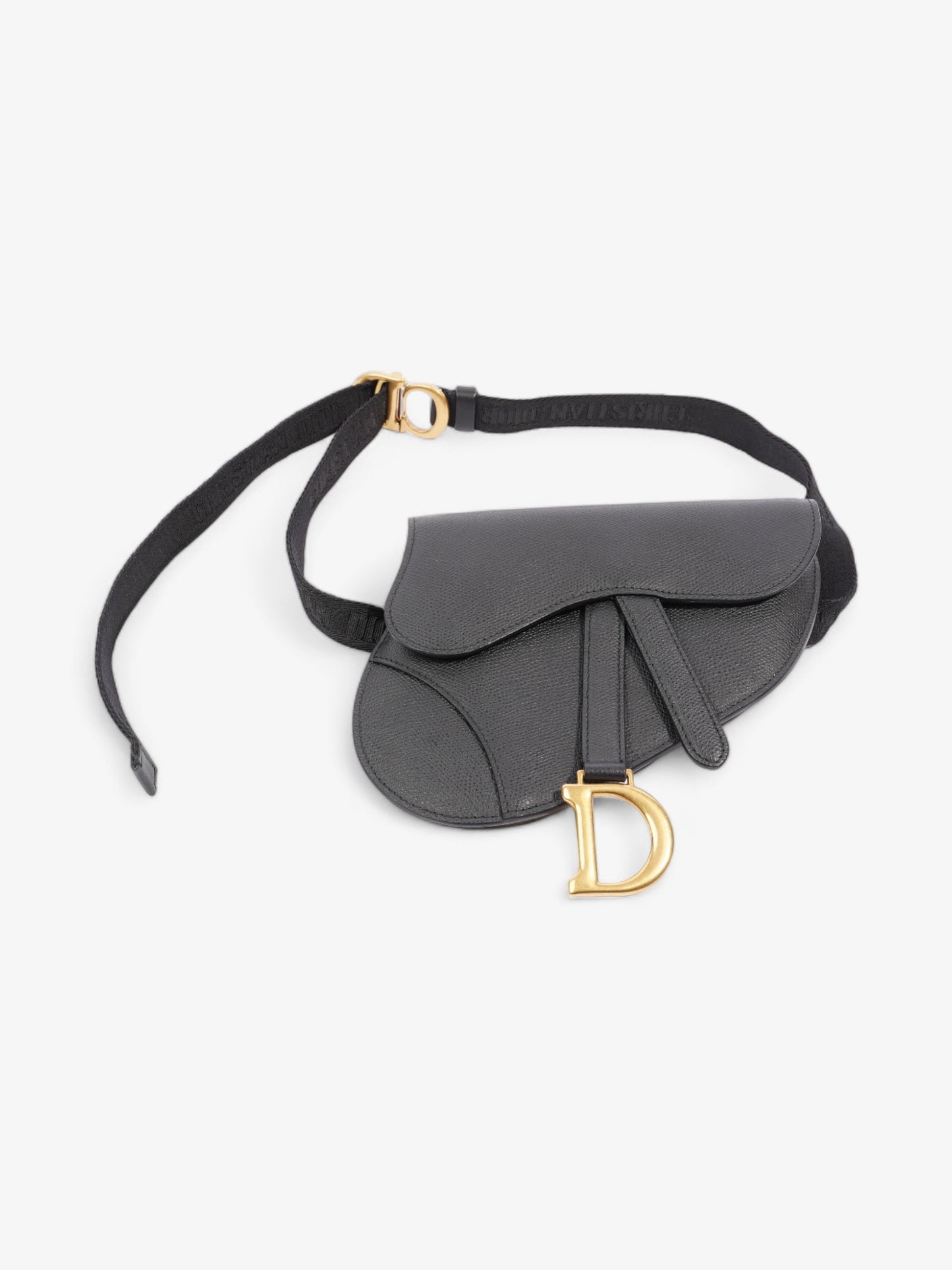 Christian Dior Saddle Belt Bag Black Leather