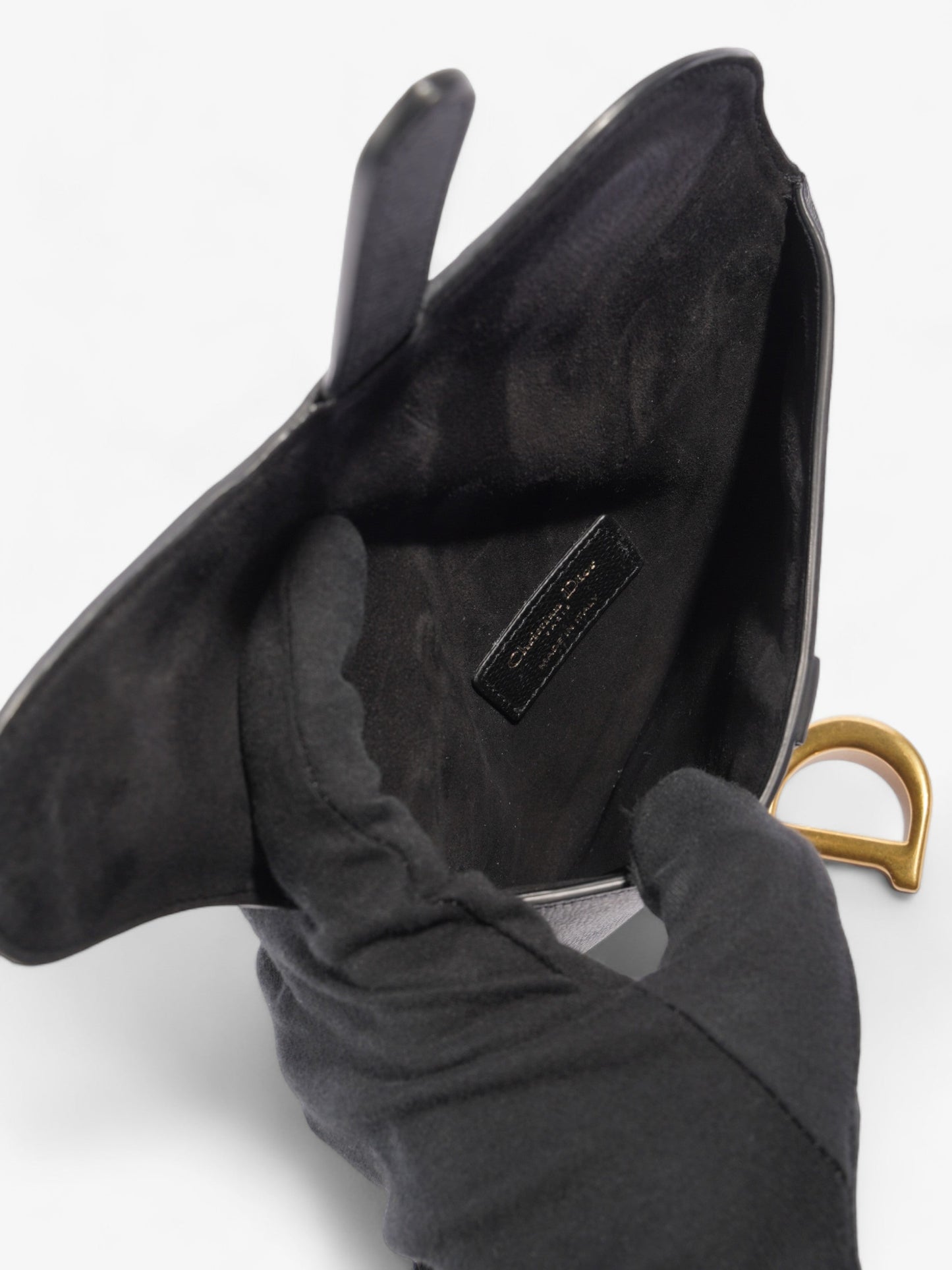 Christian Dior Saddle Belt Bag Black Leather
