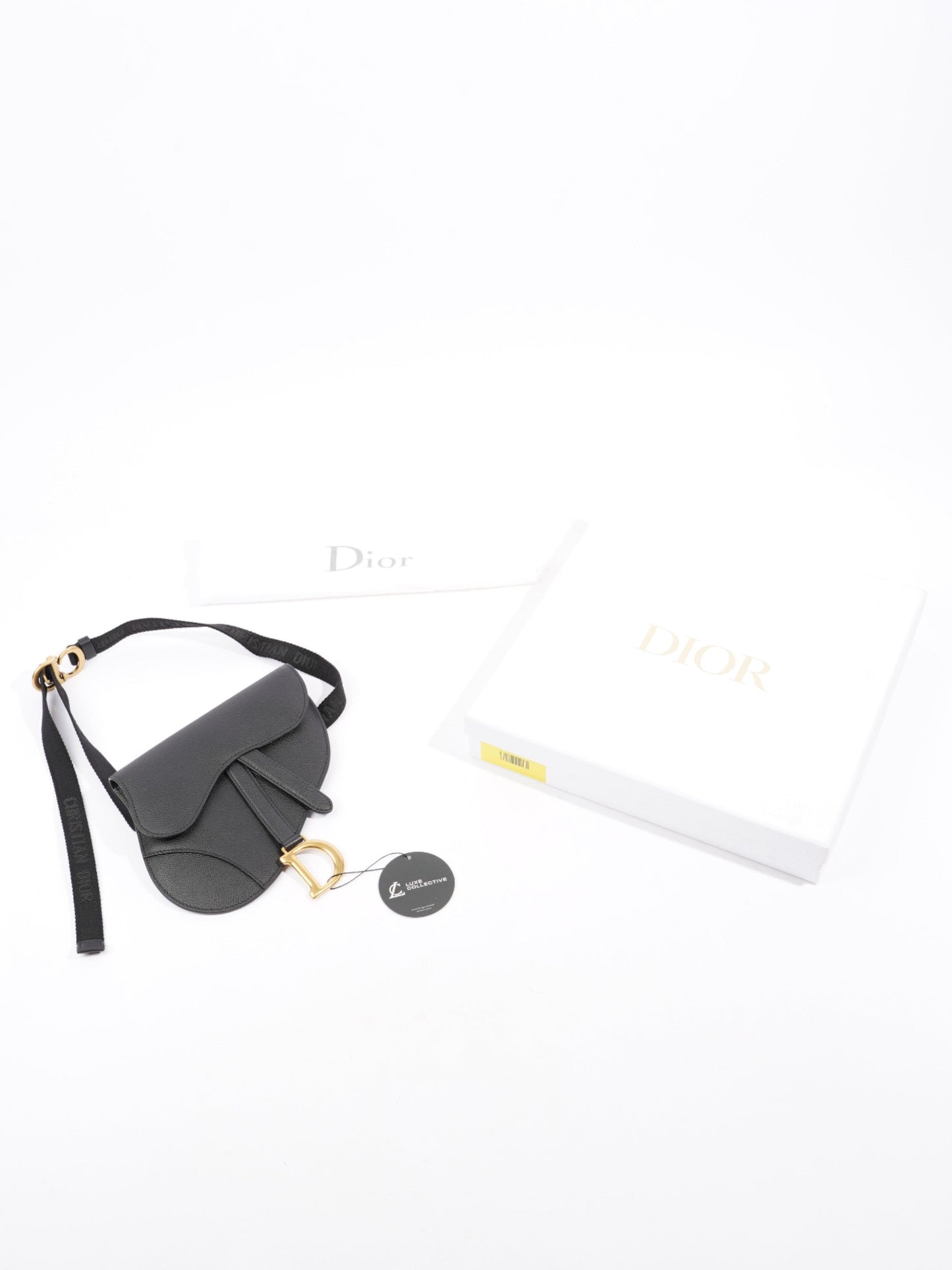 Christian Dior Saddle Belt Bag Black Leather