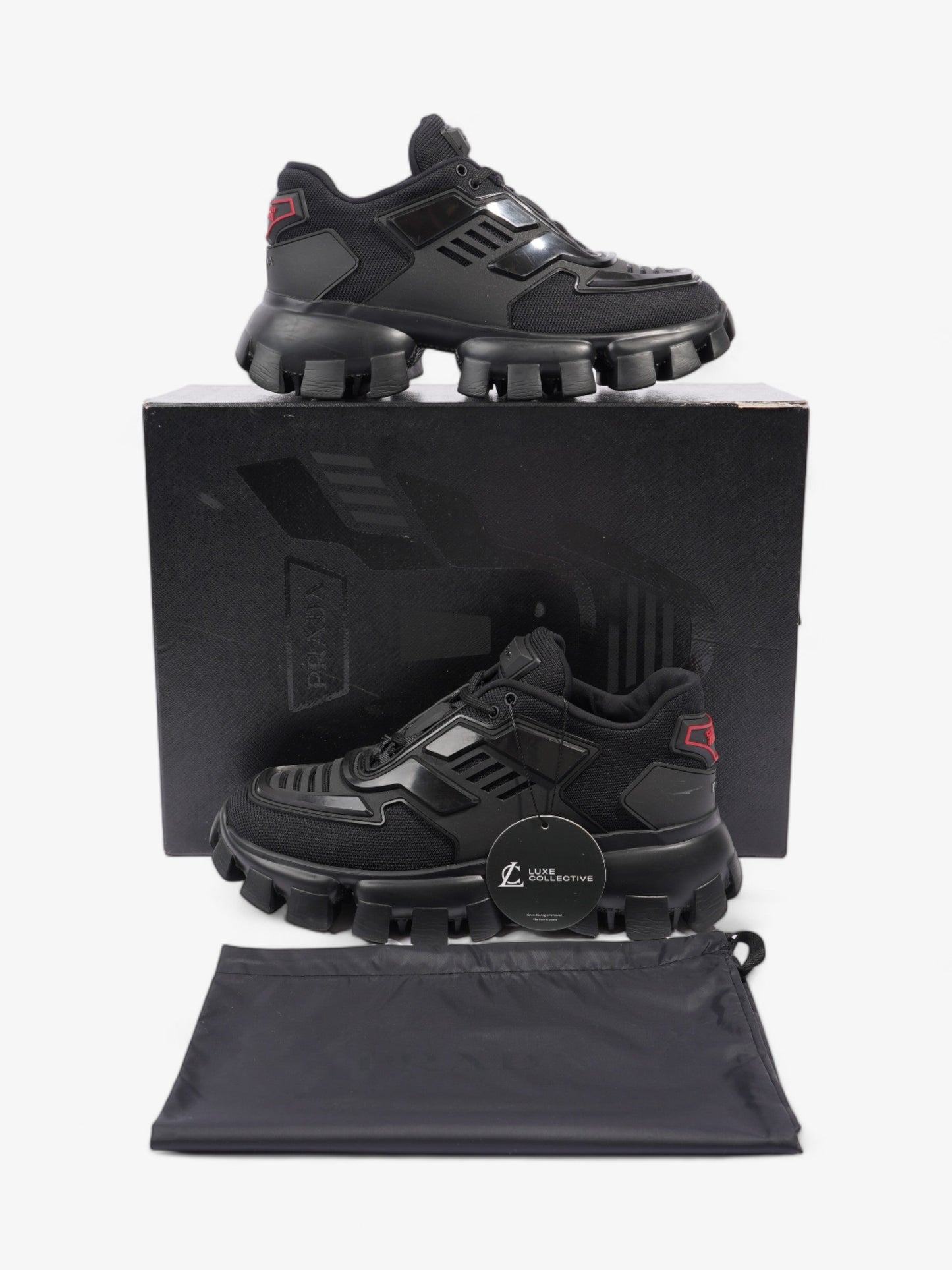 Prada Cloudbust Thunder Sneakers Black / Red Mesh EU 37.5 UK 4.5