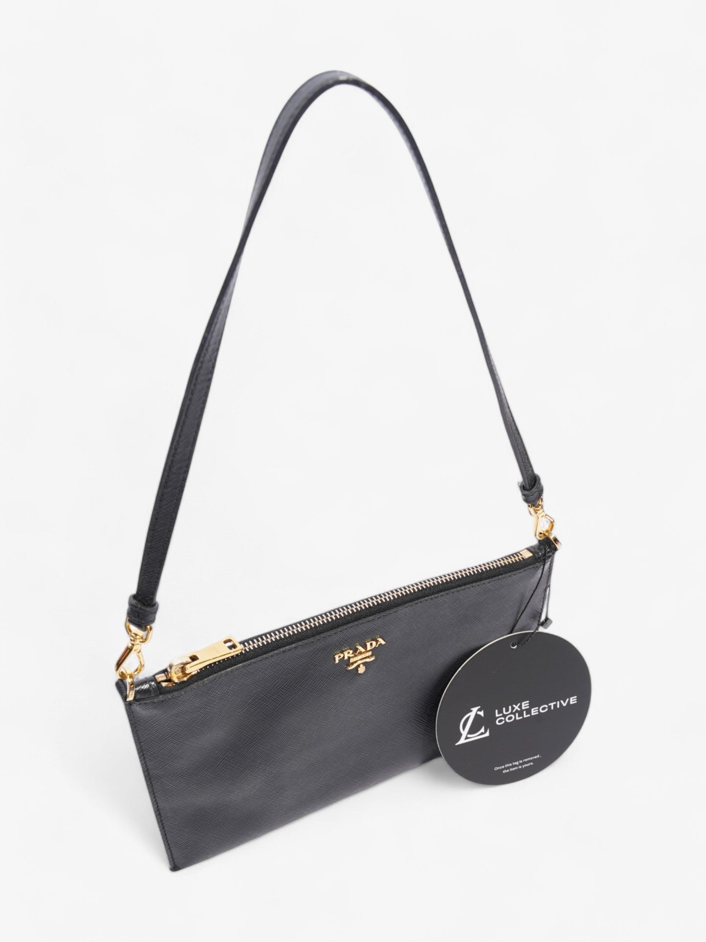 Prada Lux Pochette Black Saffiano Leather