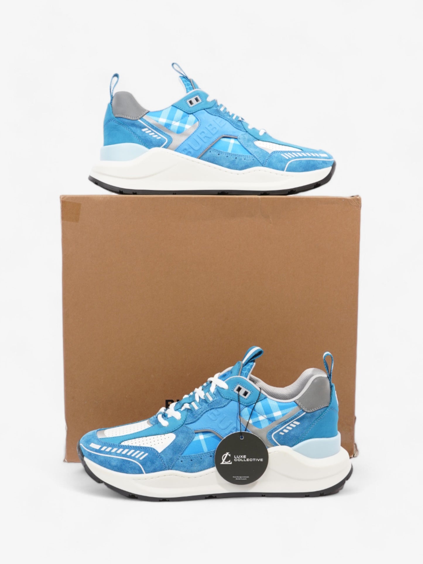 Burberry Sean Sneakers Blue / White Suede EU 44 UK 10