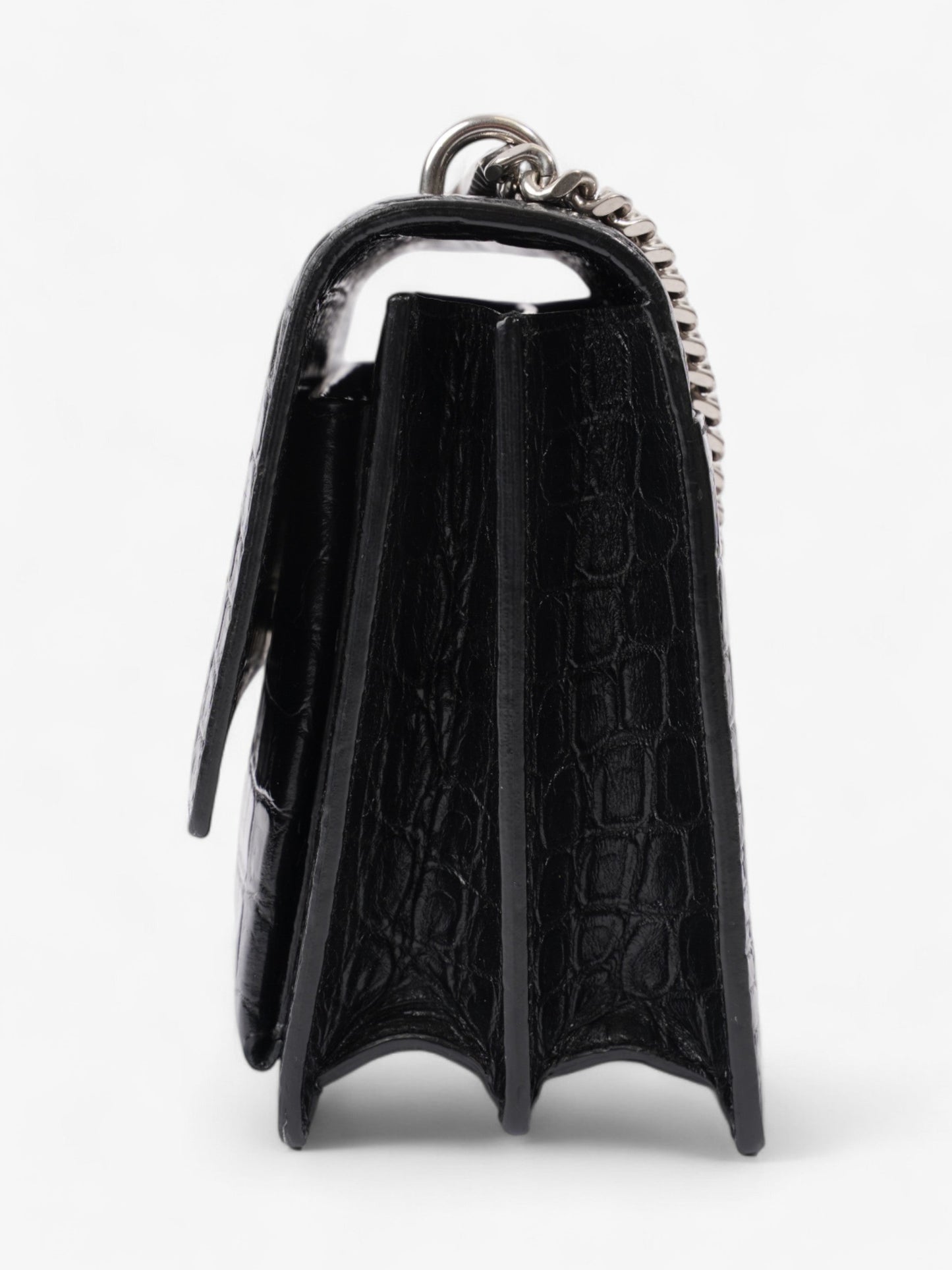 Saint Laurent Sunset Black Embossed Leather Medium