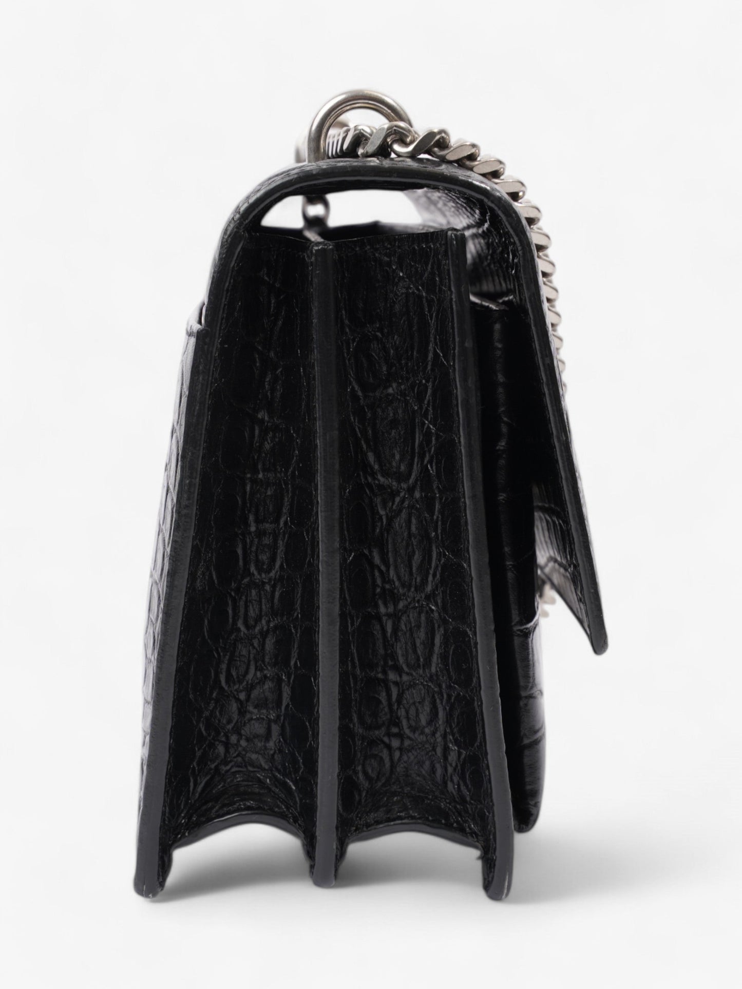 Saint Laurent Sunset Black Embossed Leather Medium