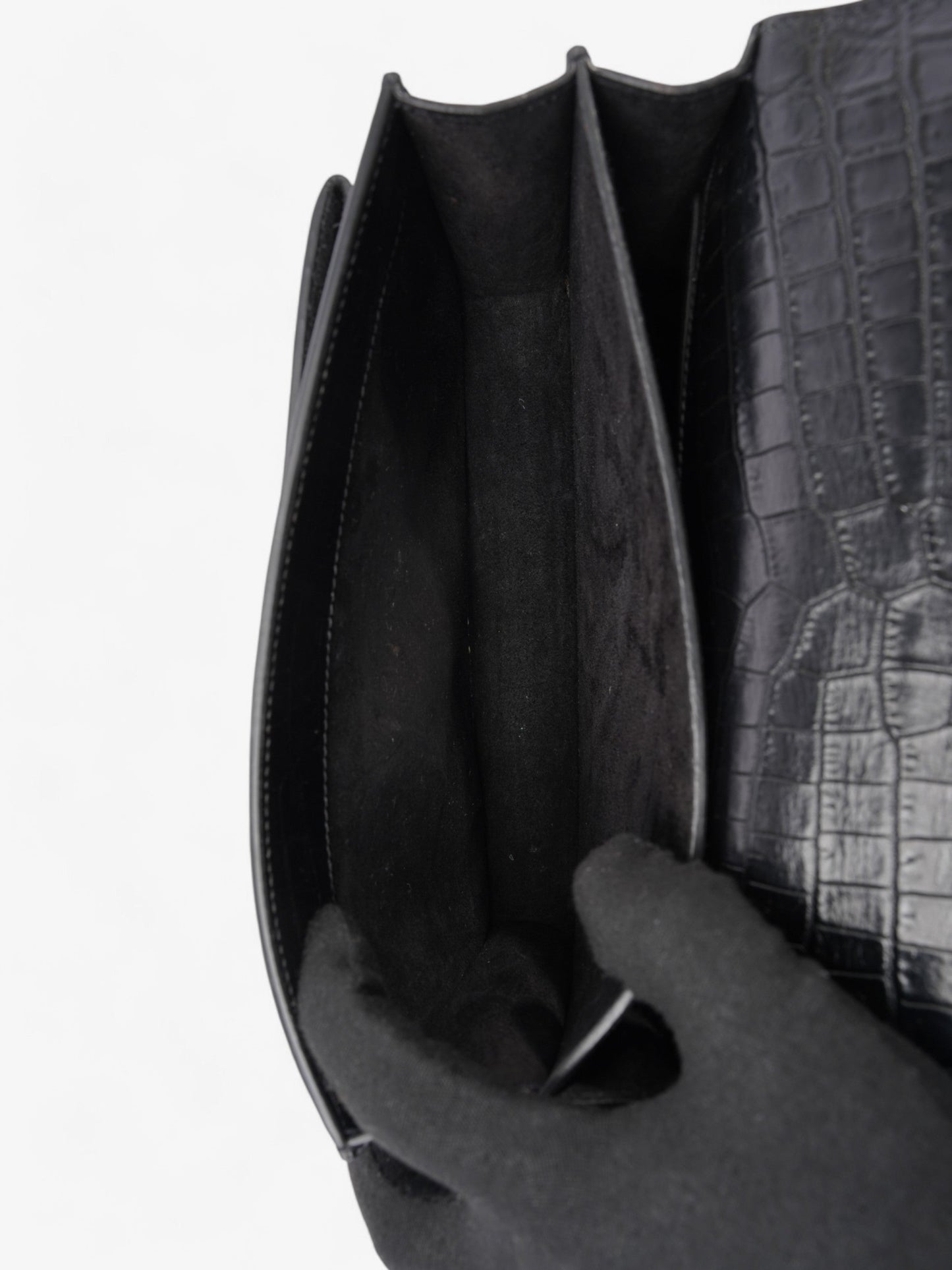 Saint Laurent Sunset Black Embossed Leather Medium