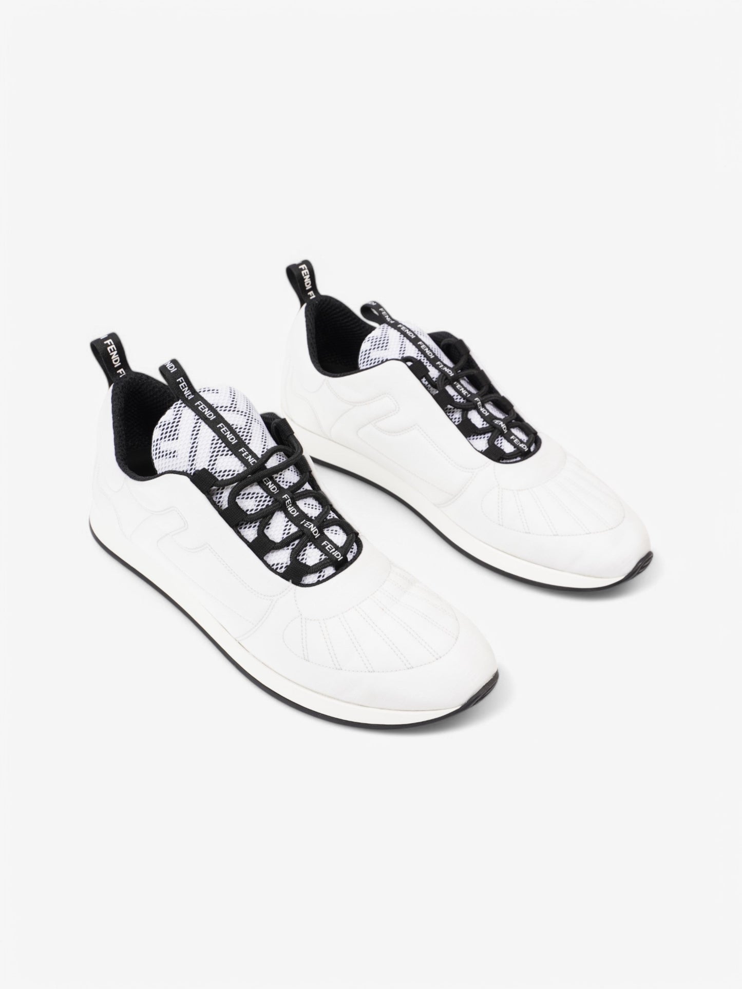Fendi FFreedom Sneakers White / Black Technical Fabric EU 41 UK 8