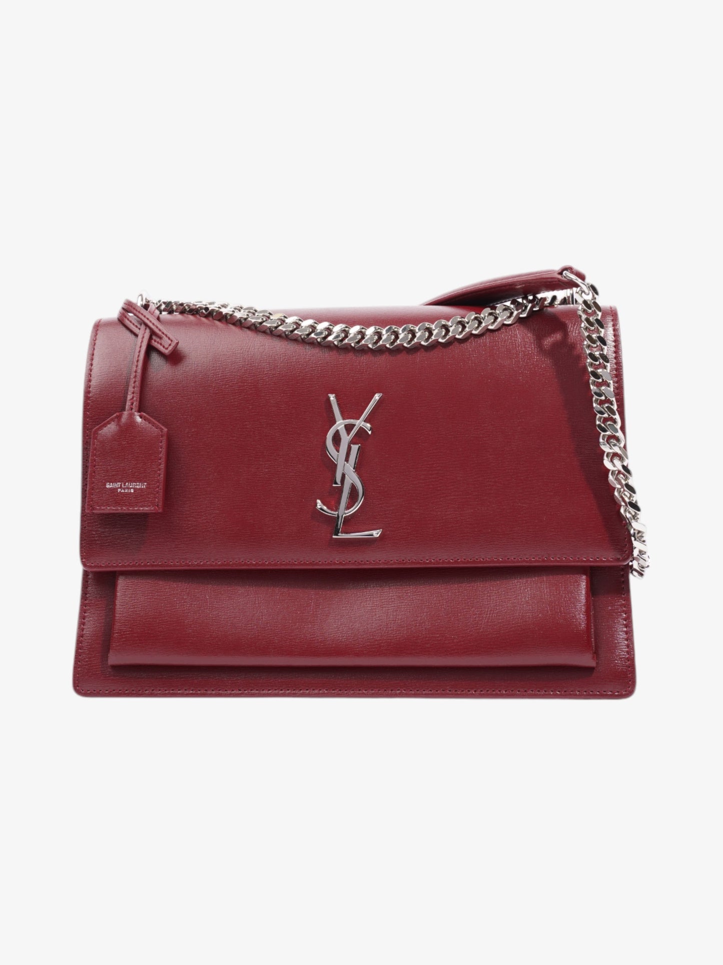 Saint Laurent Sunset Deep Red Calfskin Leather