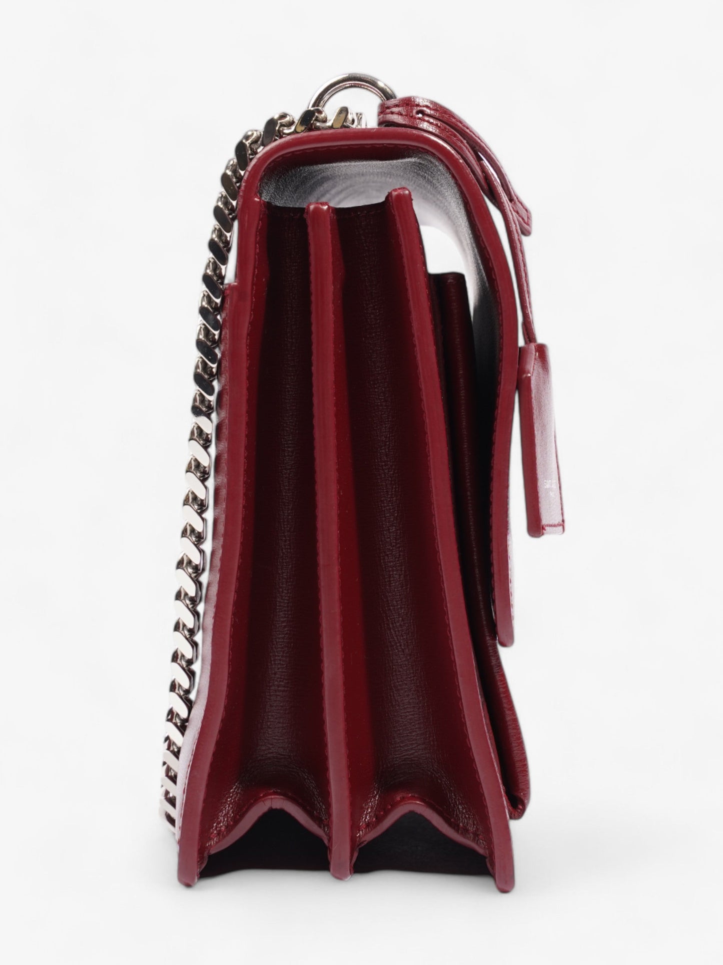 Saint Laurent Sunset Deep Red Calfskin Leather