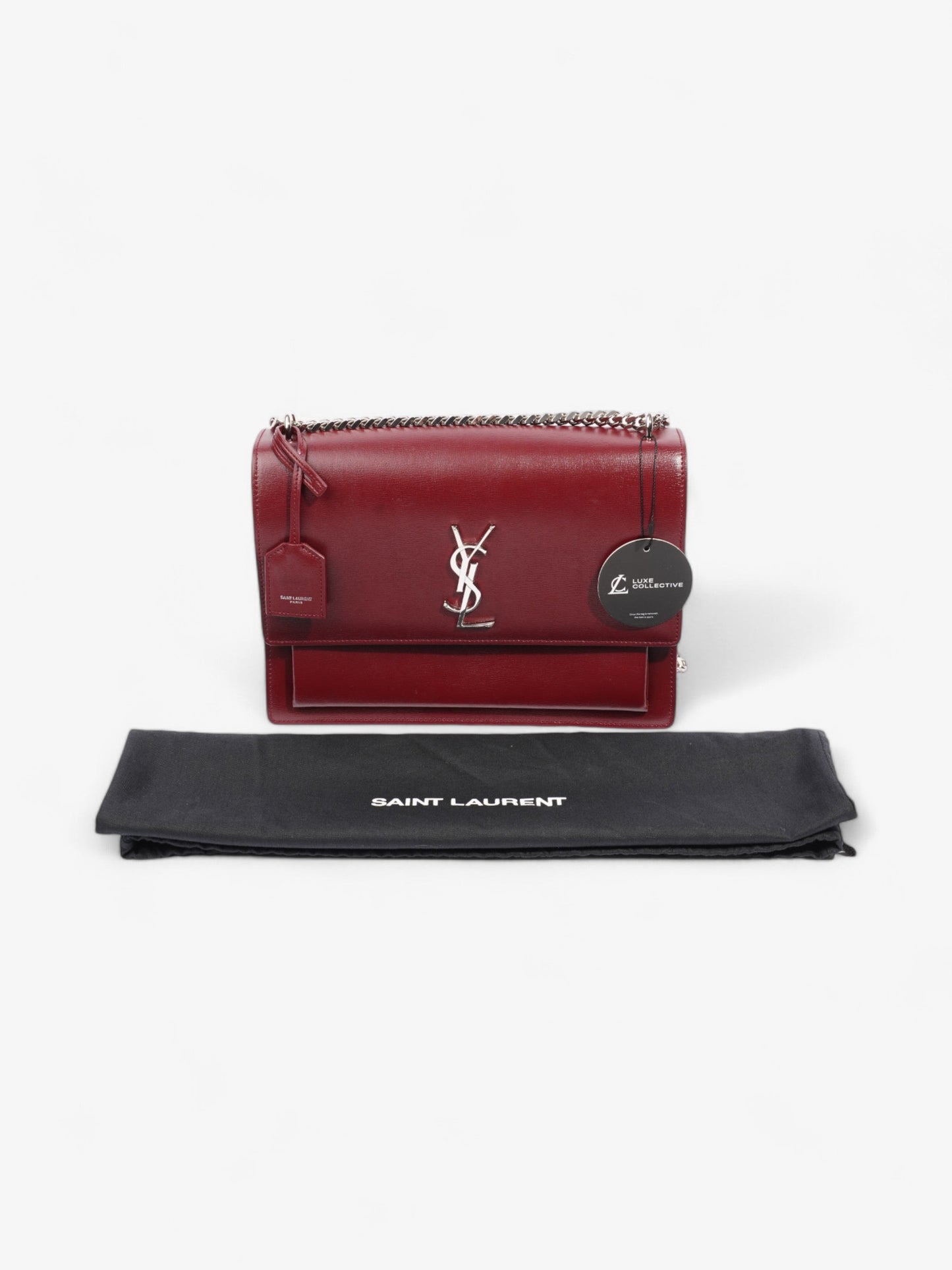 Saint Laurent Sunset Deep Red Calfskin Leather