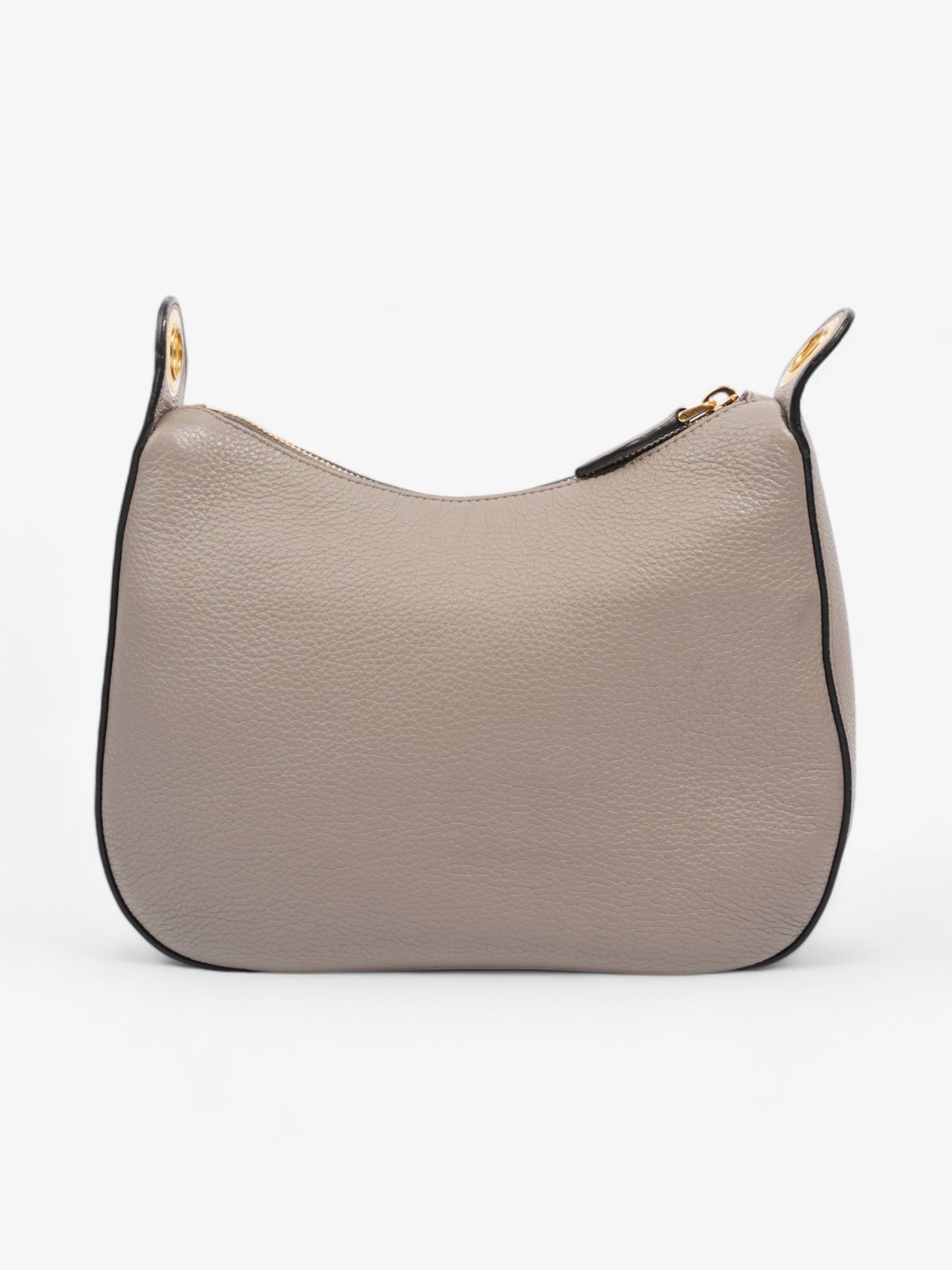 Prada Zipped Hobo Taupe Calfskin Leather
