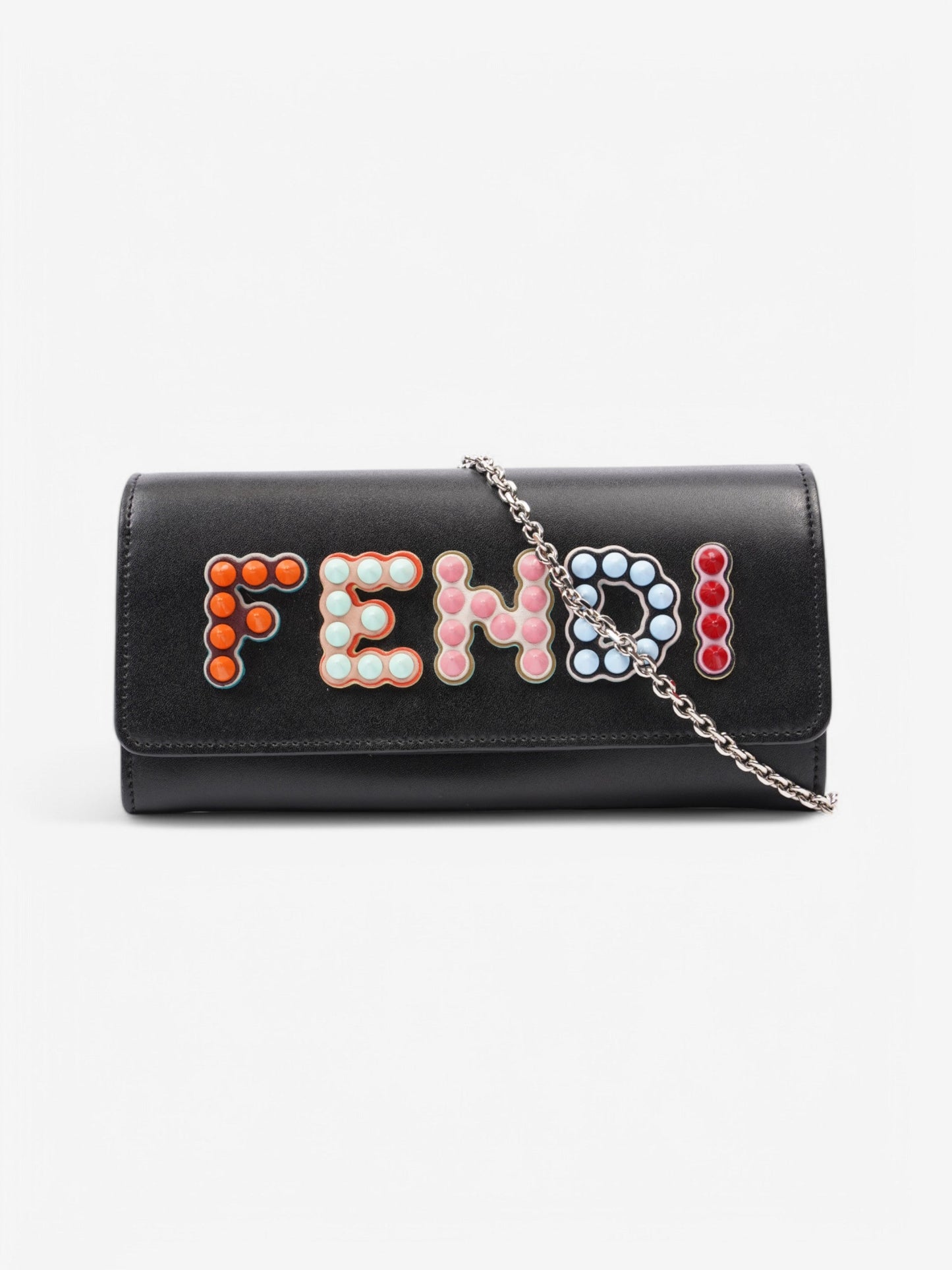 Fendi Wallet On Chain Black / Multicolour Leather