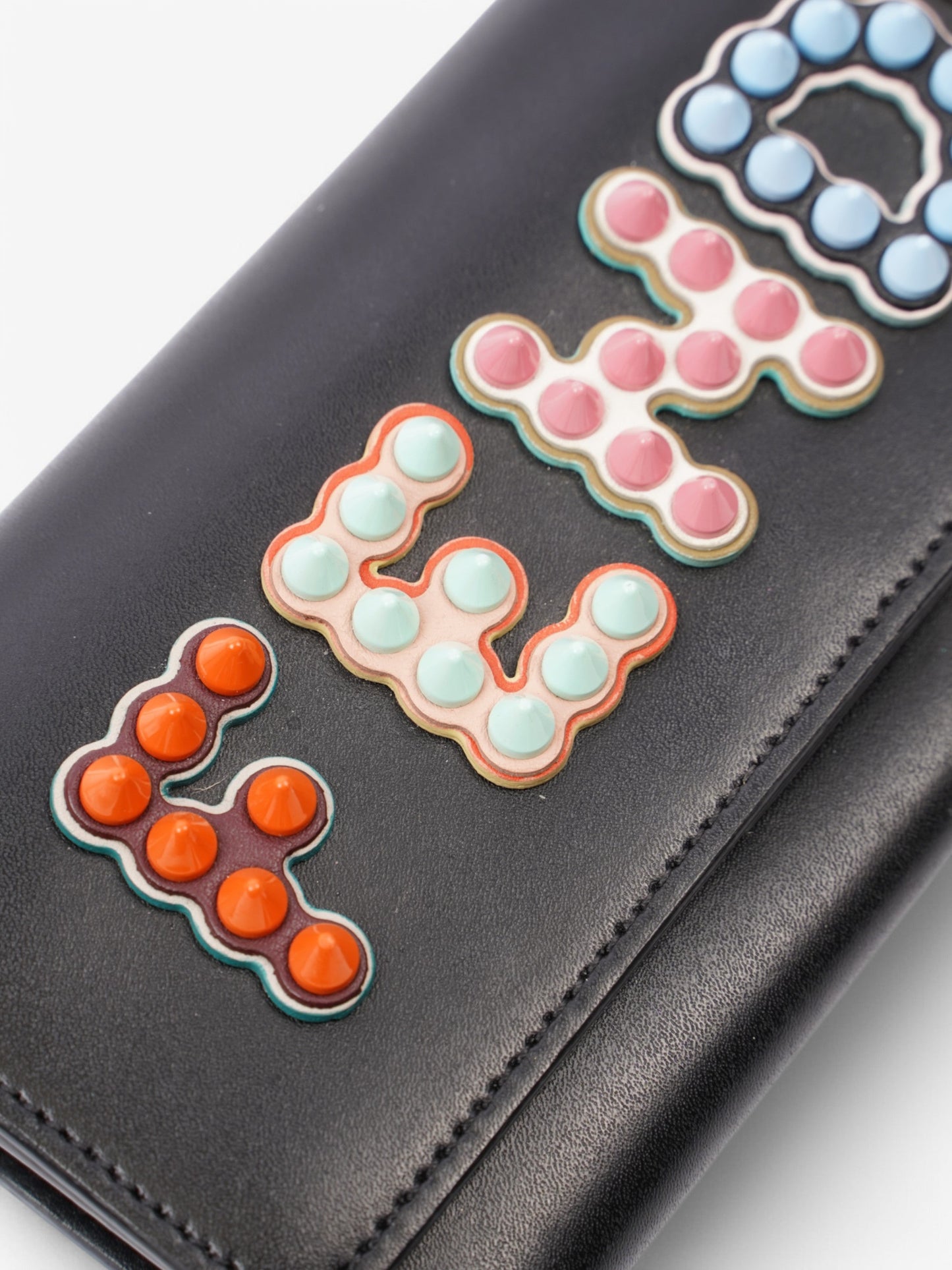 Fendi Wallet On Chain Black / Multicolour Leather