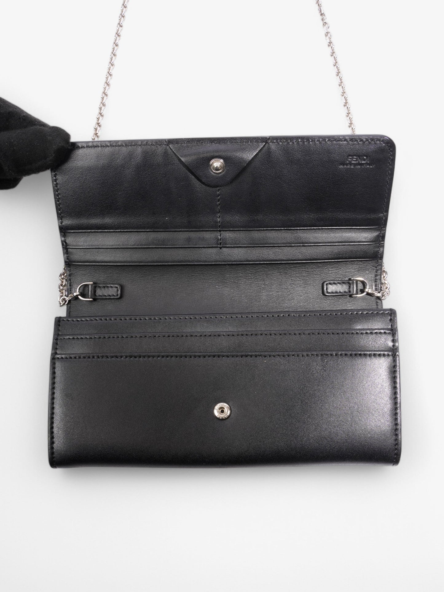 Fendi Wallet On Chain Black / Multicolour Leather