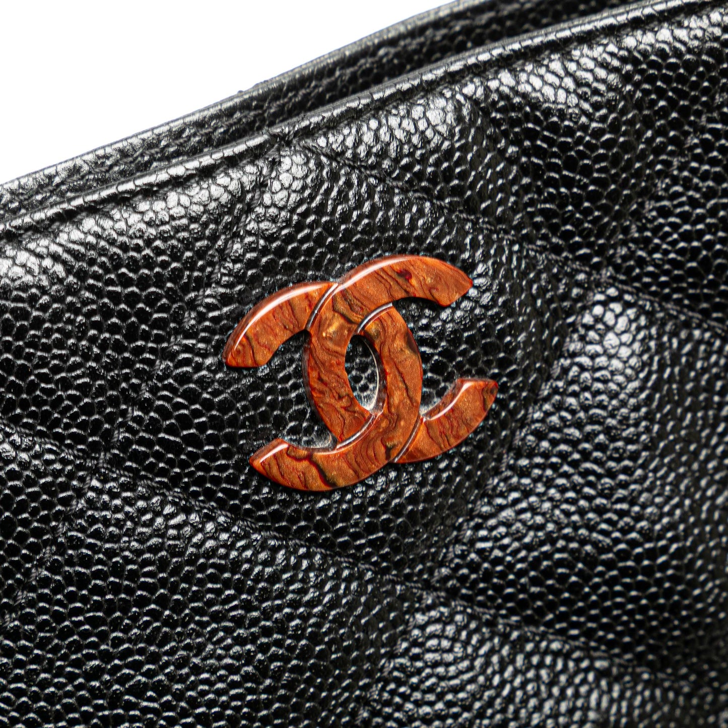 Chanel CC Quilted Caviar Tortoise Chain Tote