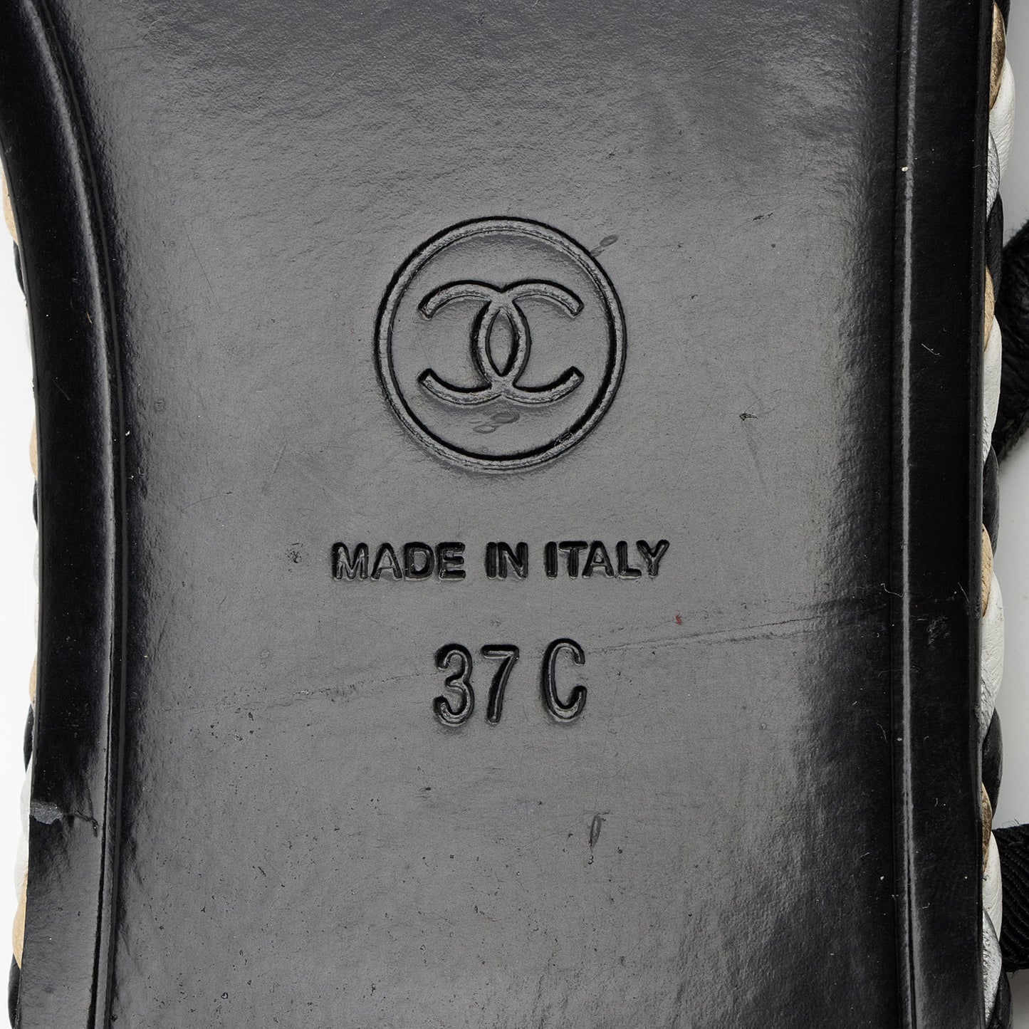 Chanel Grosgrain Chain Thong Sandals - Size 7C / 37C