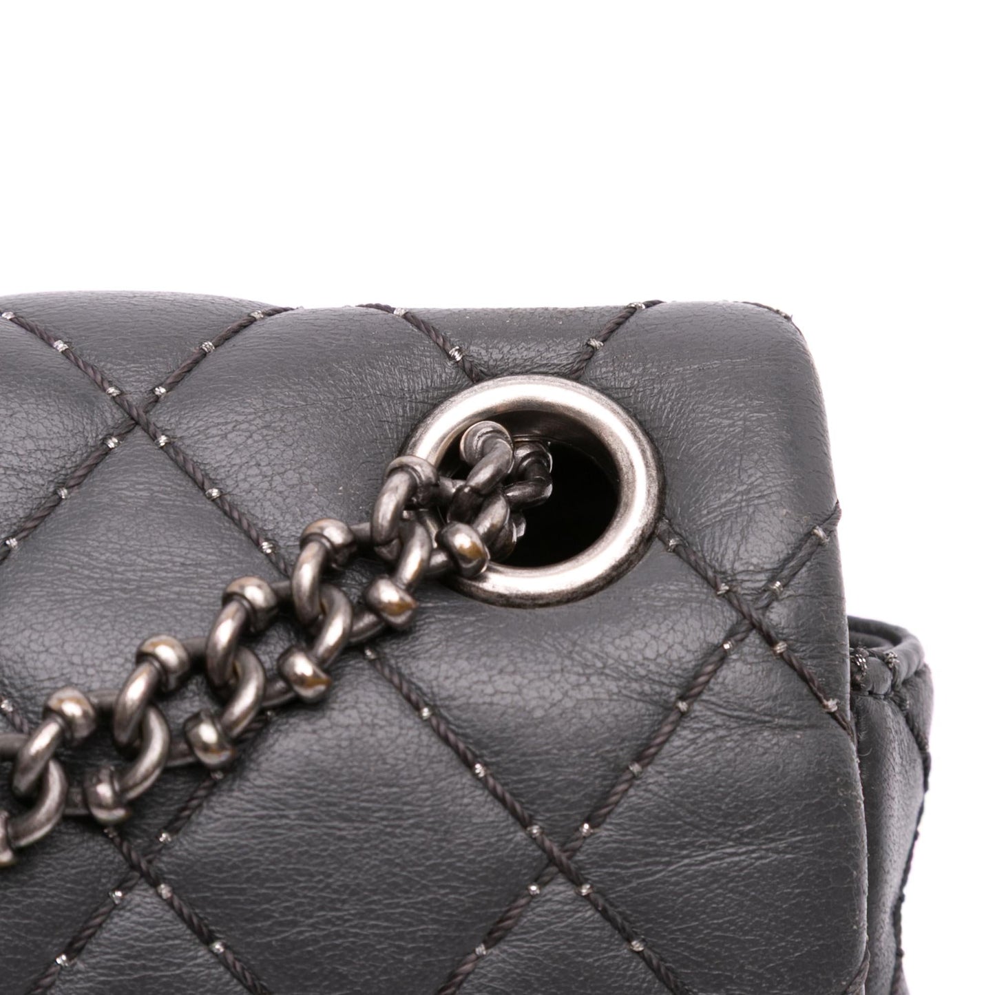 Chanel Quilted Lambskin Stitched Single Flap
