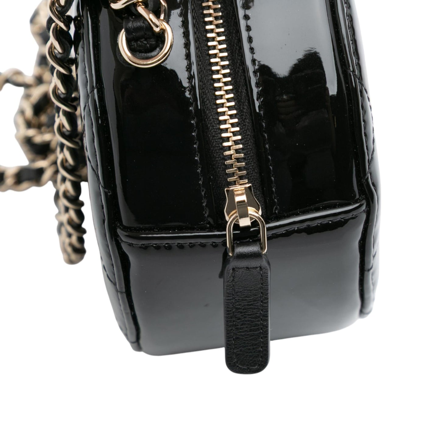 Chanel Quilted Patent Round As Earth Crossbody