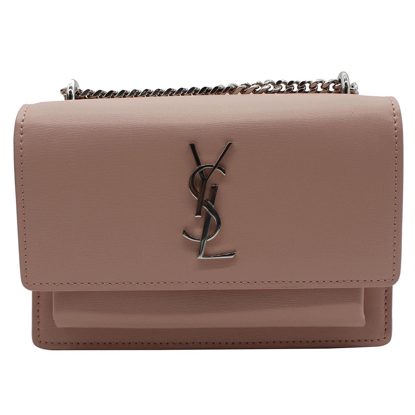 YVES SAINT LAURENT Monogram Sunset Medium Leather Shoulder Bag Pink