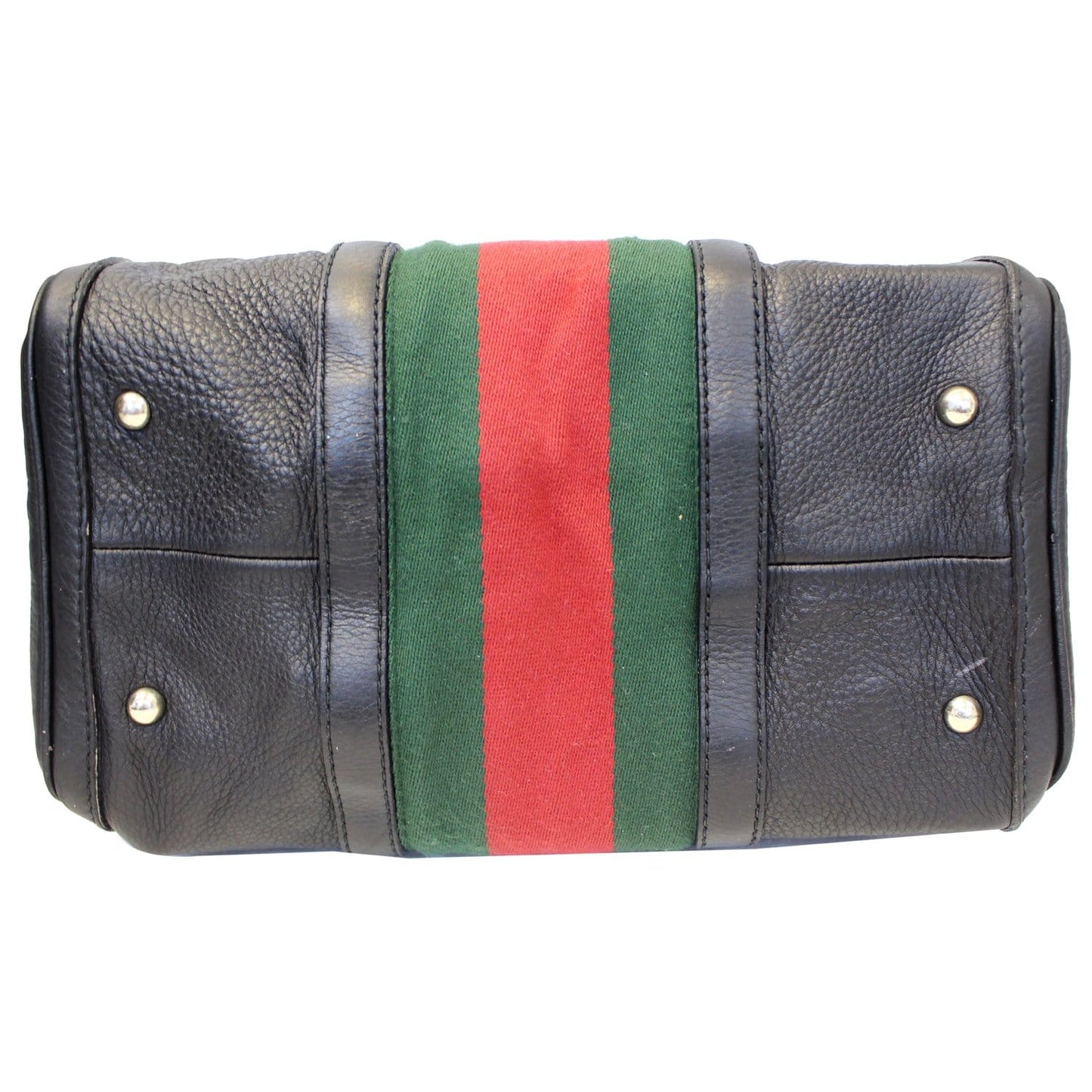 GUCCI Vintage Web Medium Boston Bag Black 247205